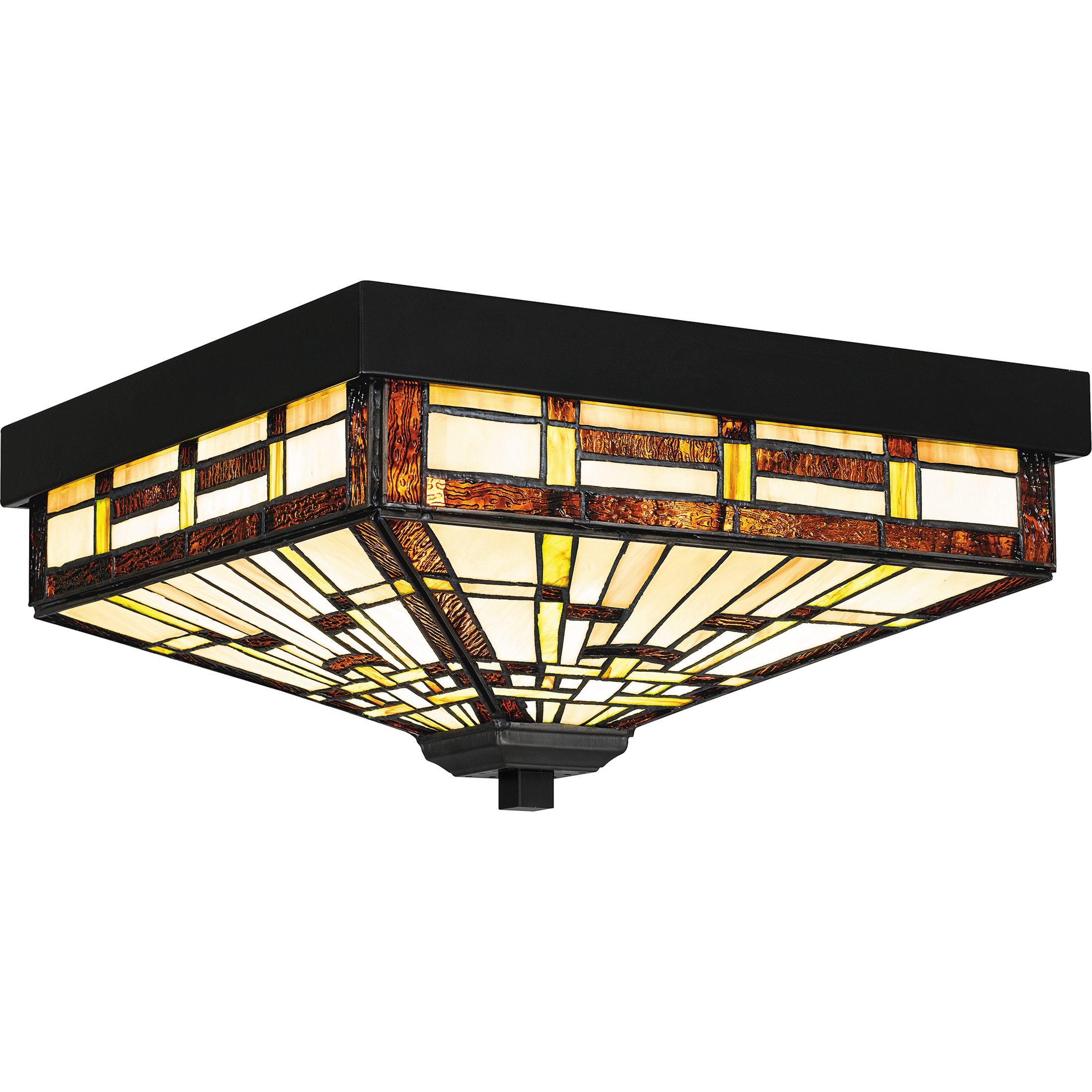 Quoizel TF5626MBK Tiffany 3 Light 14 inch Matte Black Flush