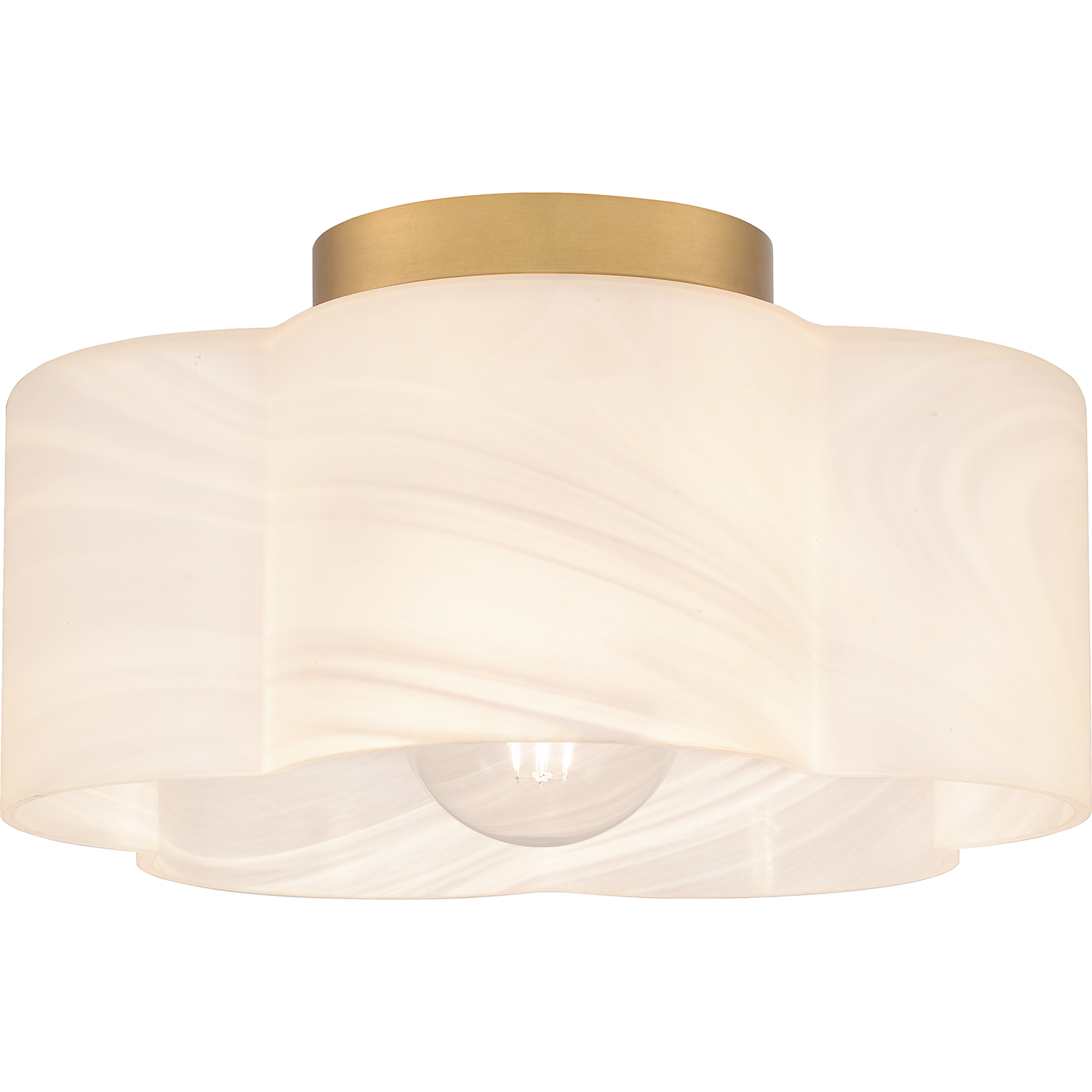 Quoizel QSF6760BWS Lilly 1 Light 14 inch Brushed Weathered Brass