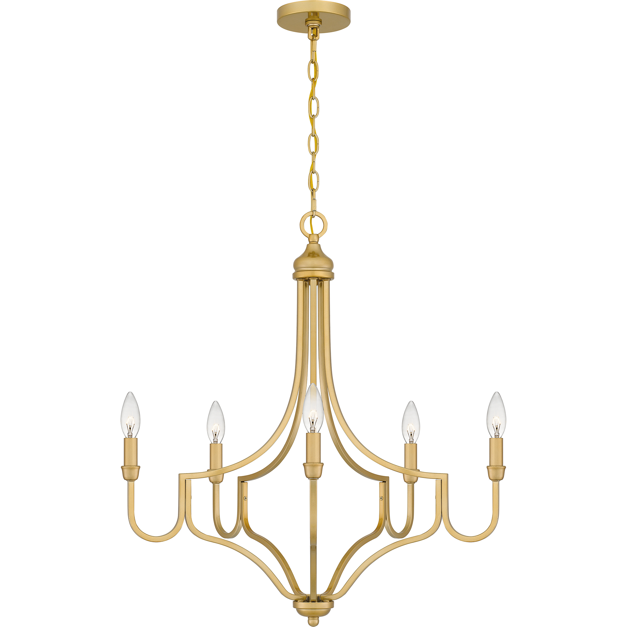 Mabel 5 Light 26 inch Light Gold Chandelier Ceiling Light