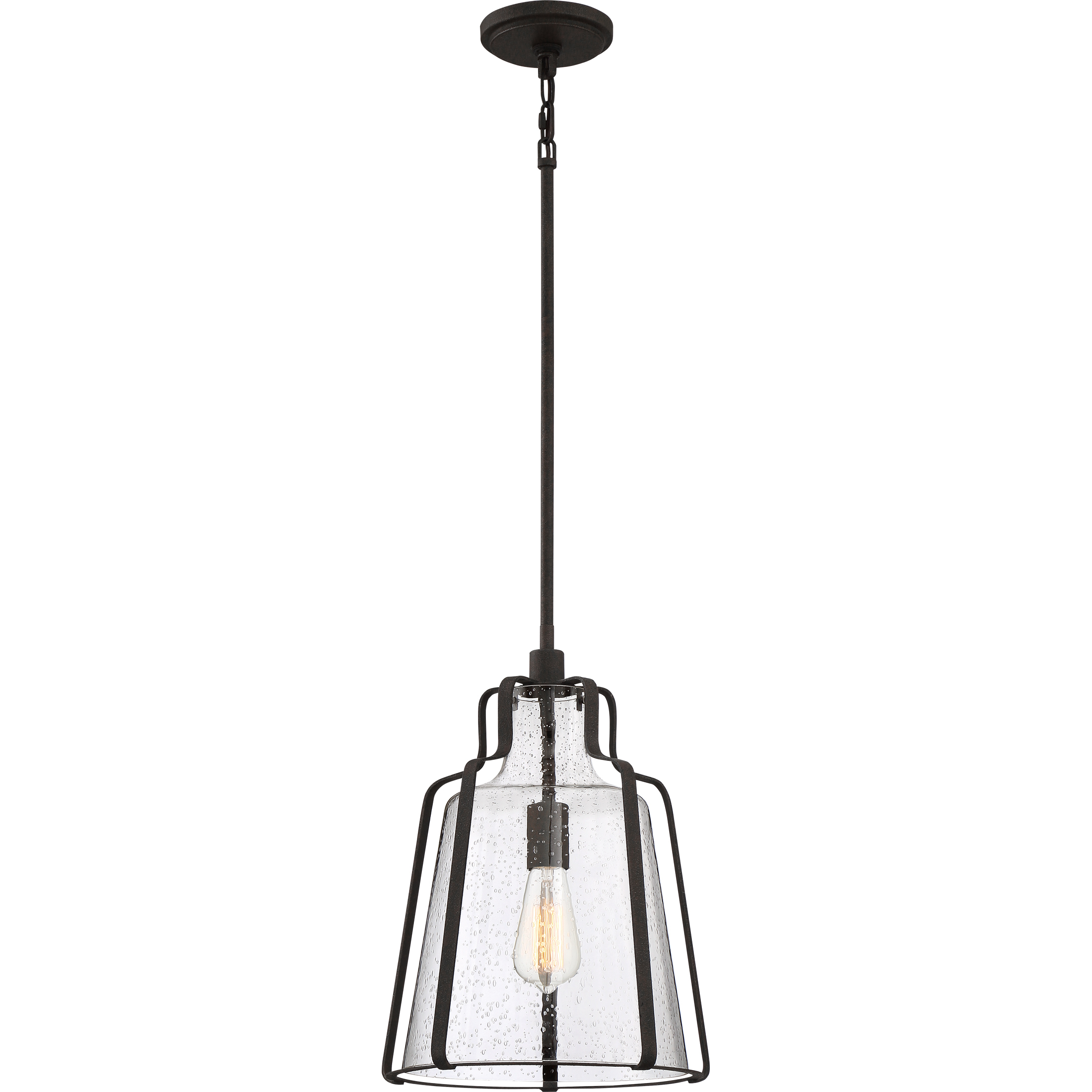 Quoizel Haverford 1 Light 13 inch Rustic Black Pendant Ceiling Light QF5228RK - Open Box