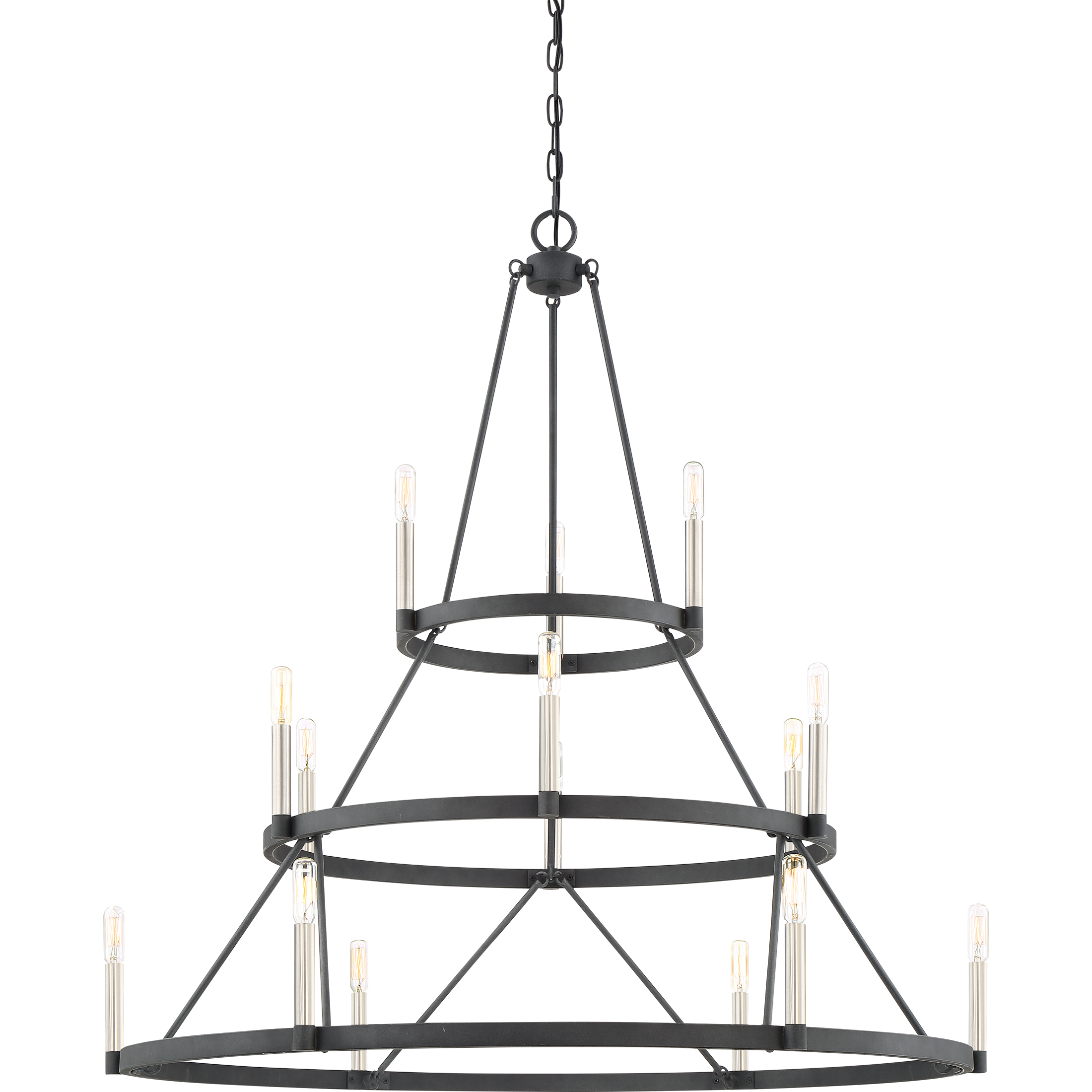 Doran 15 Light 40.25 inch Mottled Black Chandelier Ceiling Light