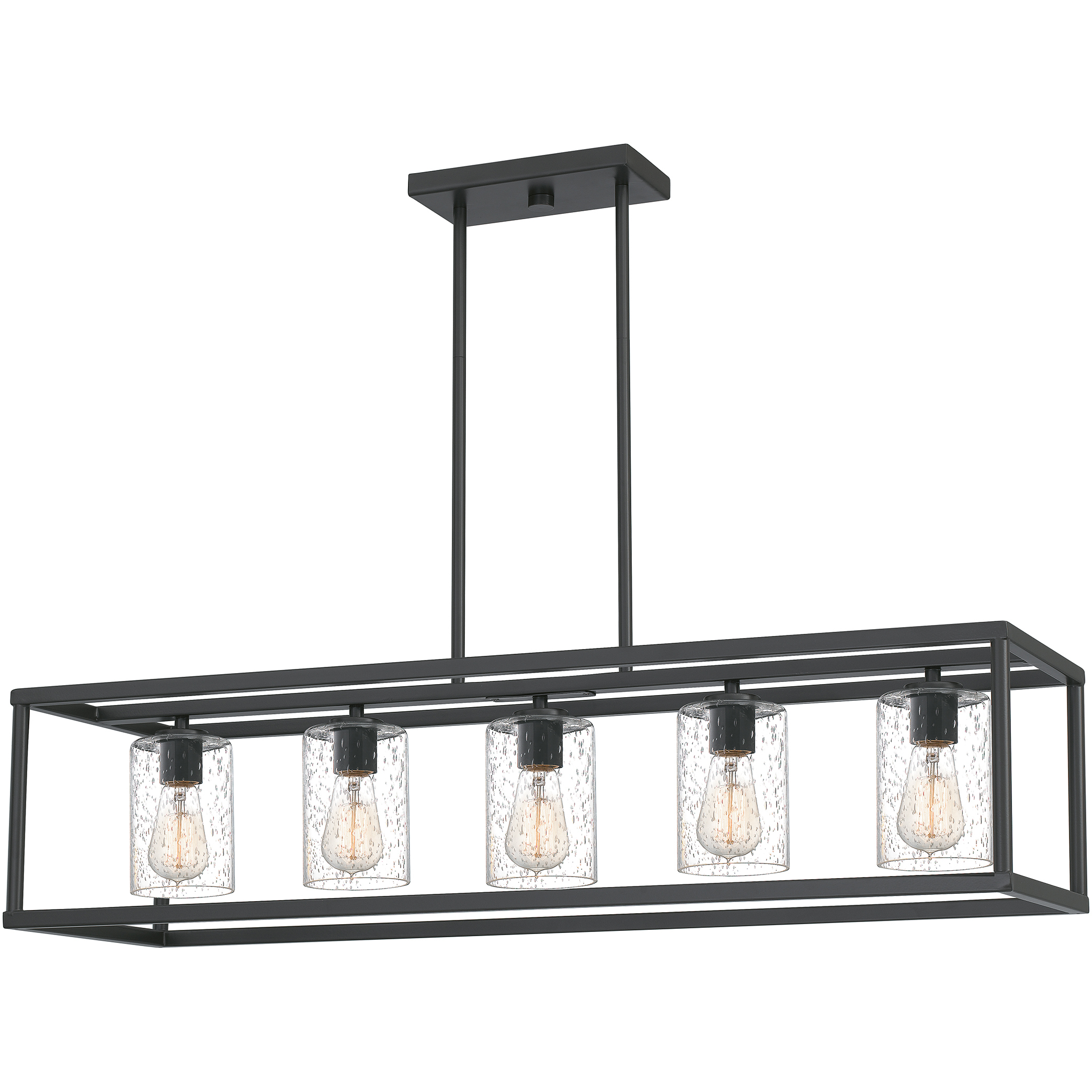 New Harbor 5 Light 38 inch Old Bronze Linear Chandelier Ceiling Light, Medium
