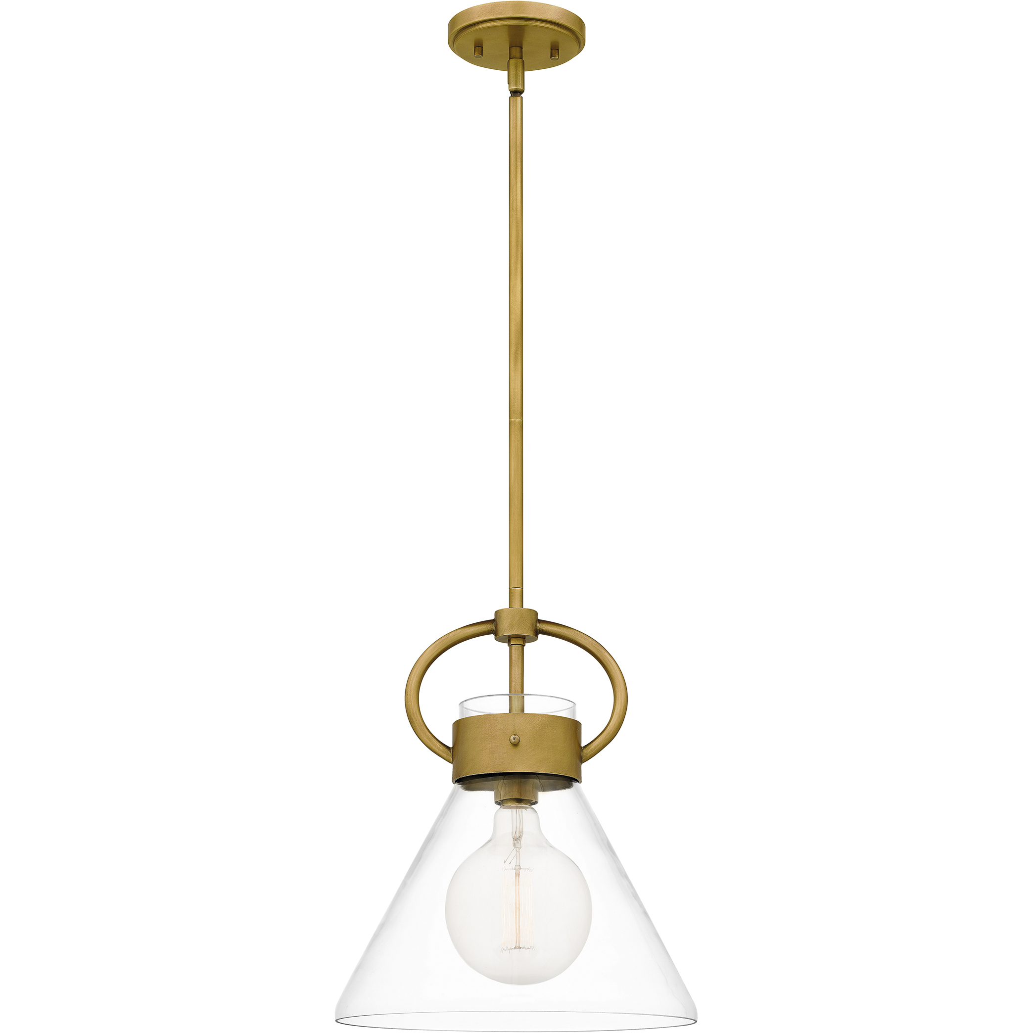 Webster 1 Light 12 inch Weathered Brass Mini Pendant Ceiling Light, Small