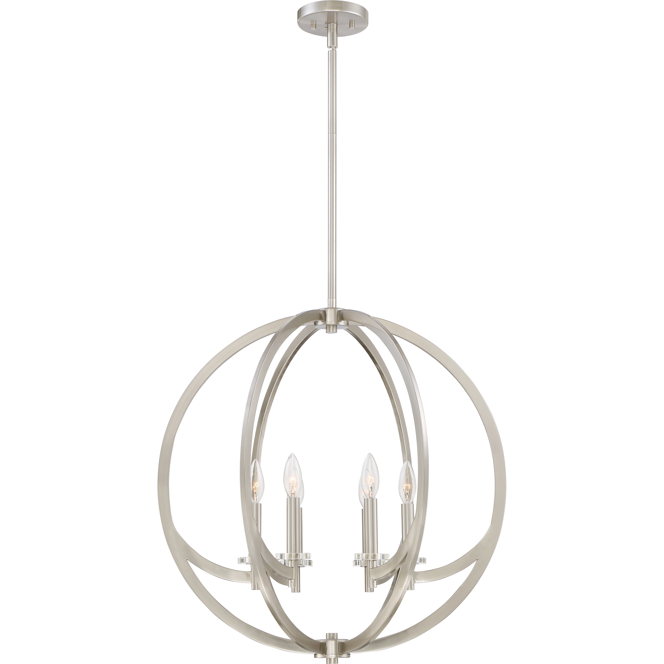 Orion 6 Light 24 inch Brushed Nickel Foyer Pendant Ceiling Light