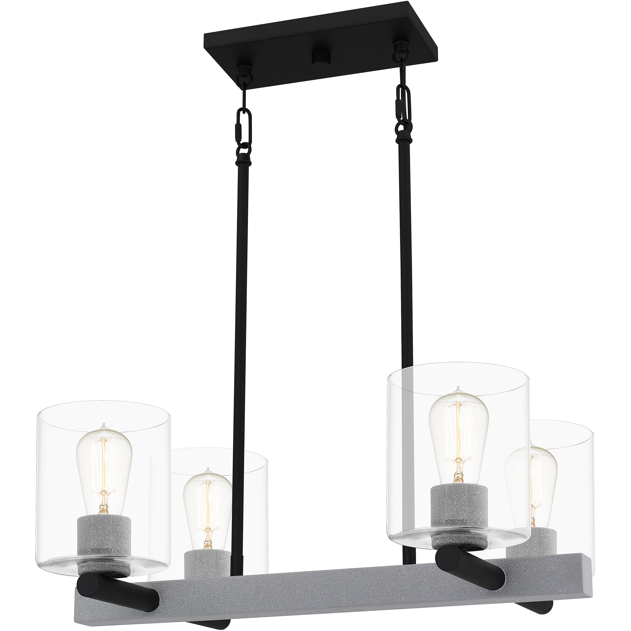 Caldwell 4 Light 22.5 inch Matte Black Island Light Ceiling Light