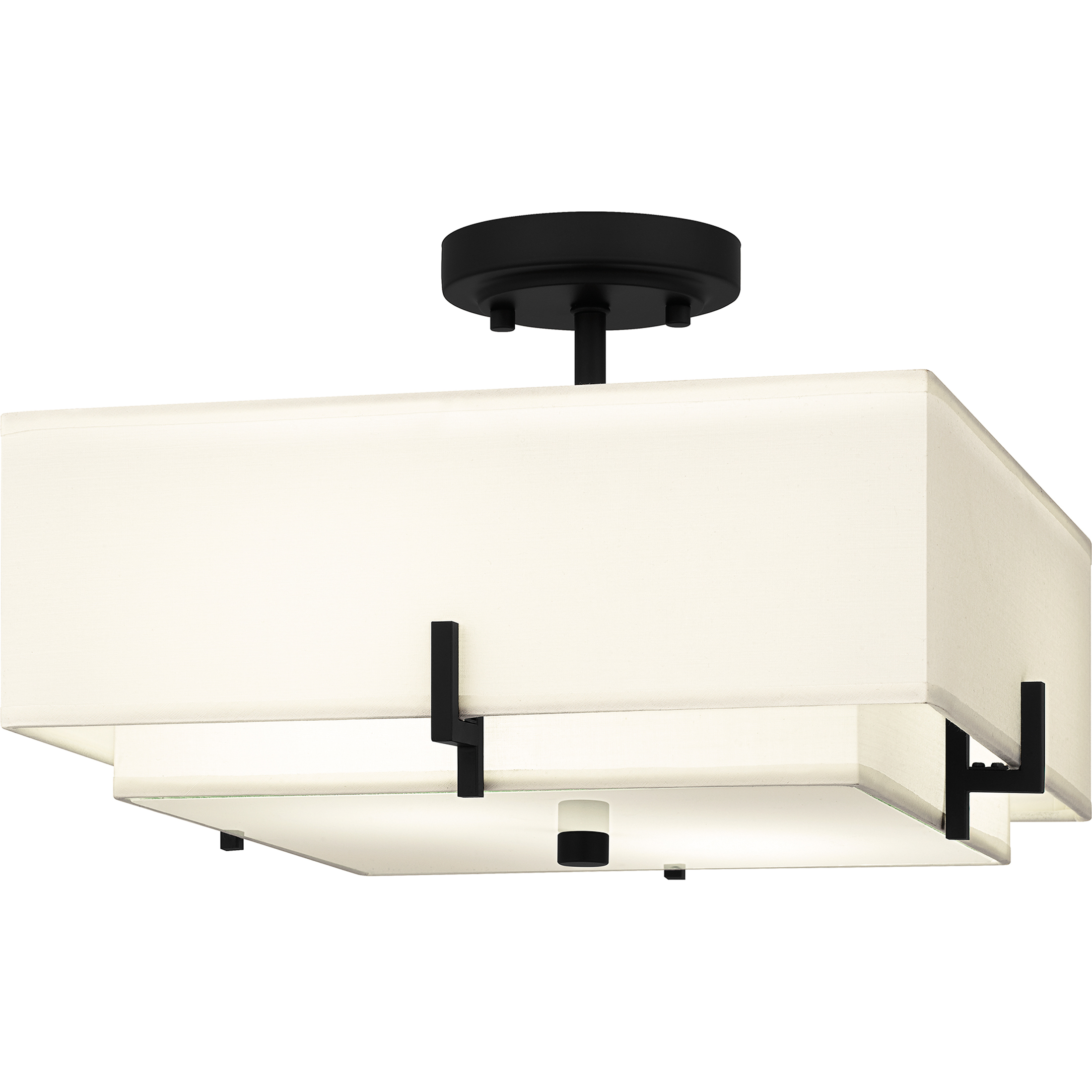 Renzo 2 Light 14.25 inch Matte Black Semi-Flush Mount Ceiling Light
