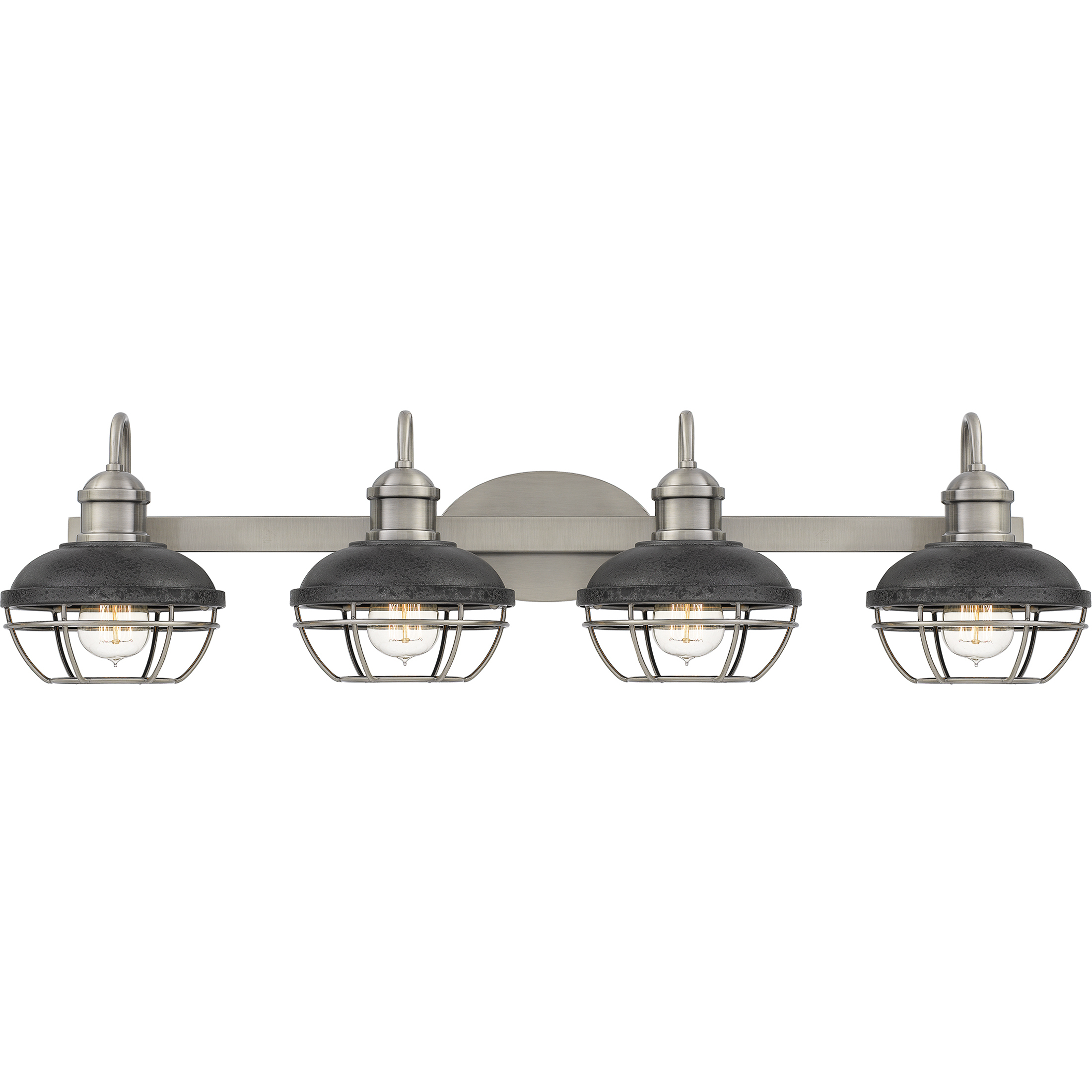 Sandpiper 4 Light 34 inch Antique Polished Nickel Bath Light Wall Light