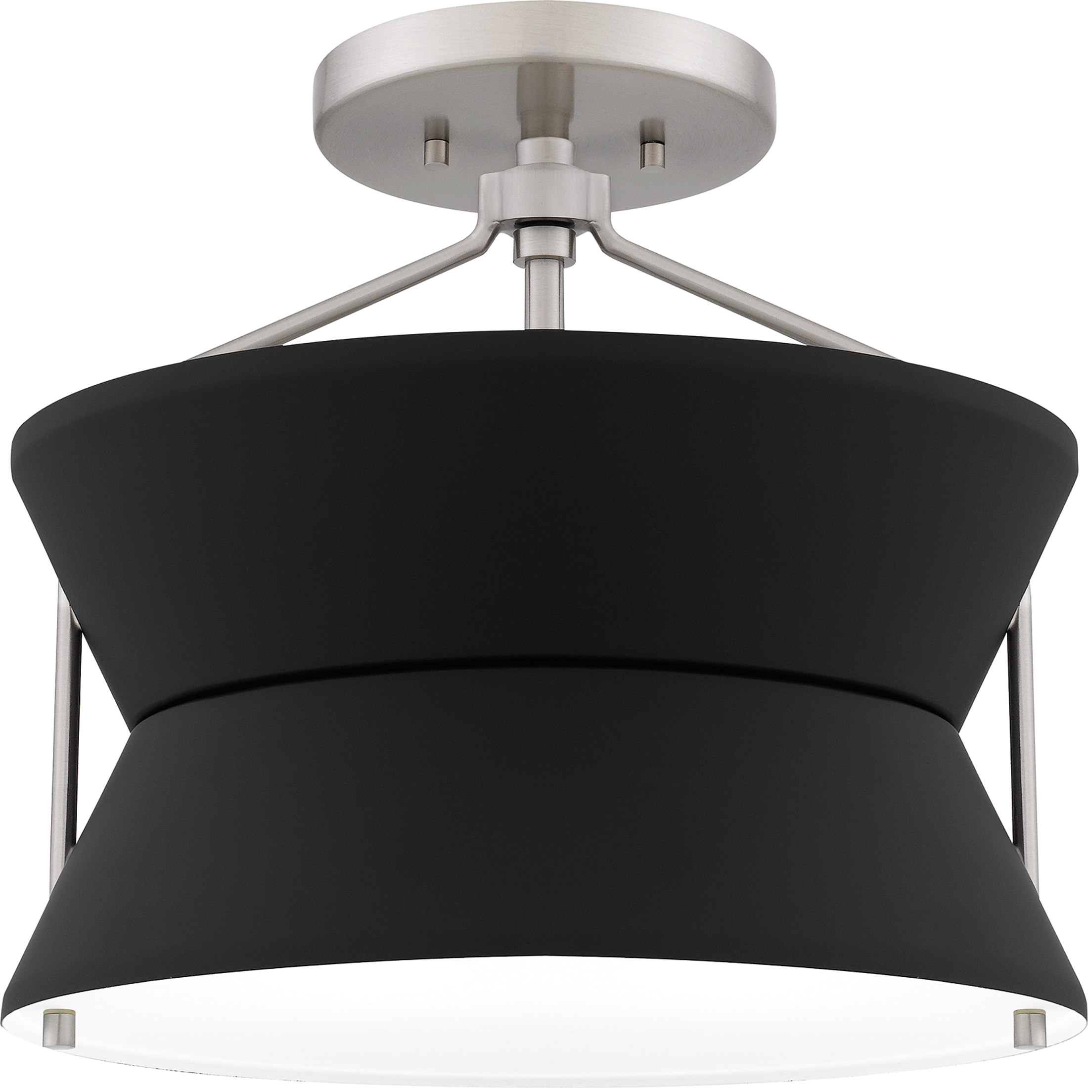 Nira 2 Light 13 inch Brushed Nickel Semi-Flush Mount Ceiling Light, Medium
