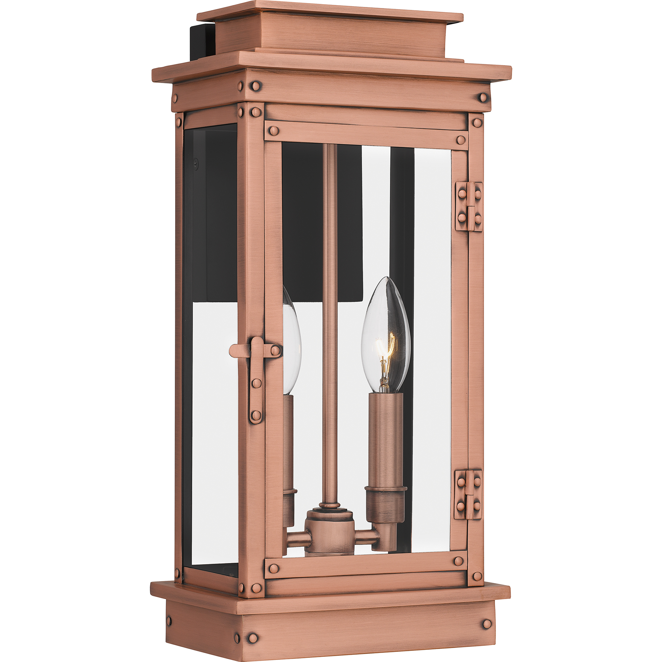 Quoizel NOE8407AC Noelle Outdoor Wall Lantern in Aged Copper, Medium