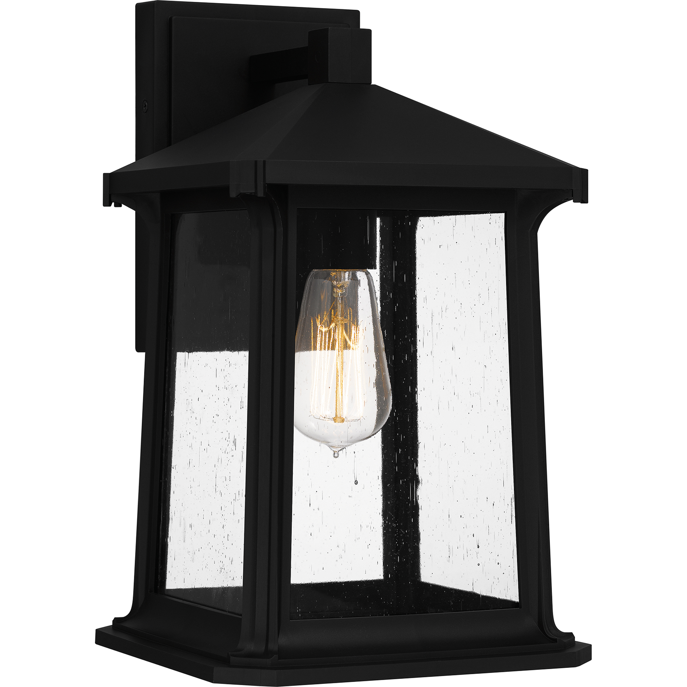 Satterfield 1 Light 14 inch Matte Black Outdoor Wall Lantern