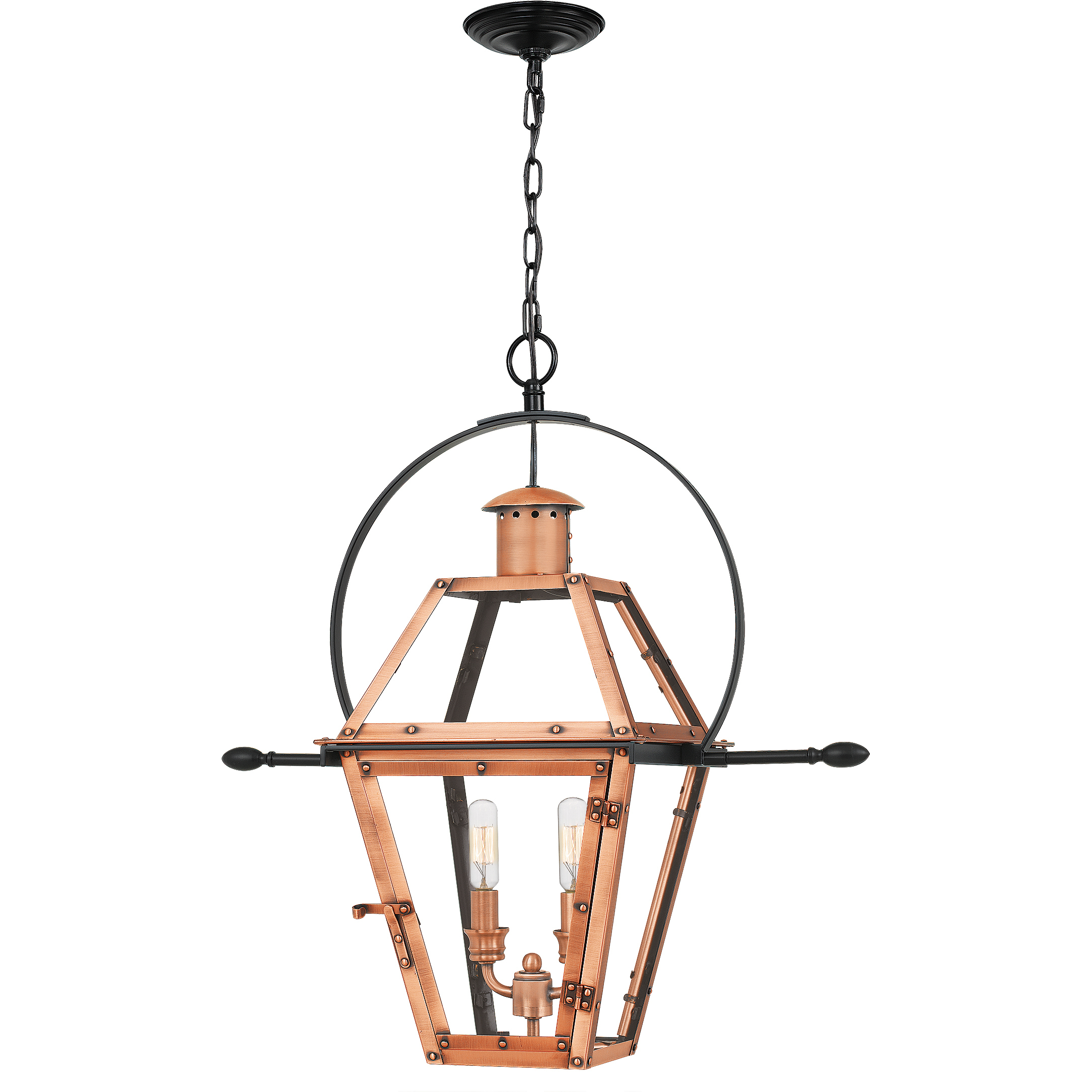 Rue De Royal 2 Light 21.25 inch Aged Copper Pendant Ceiling Light