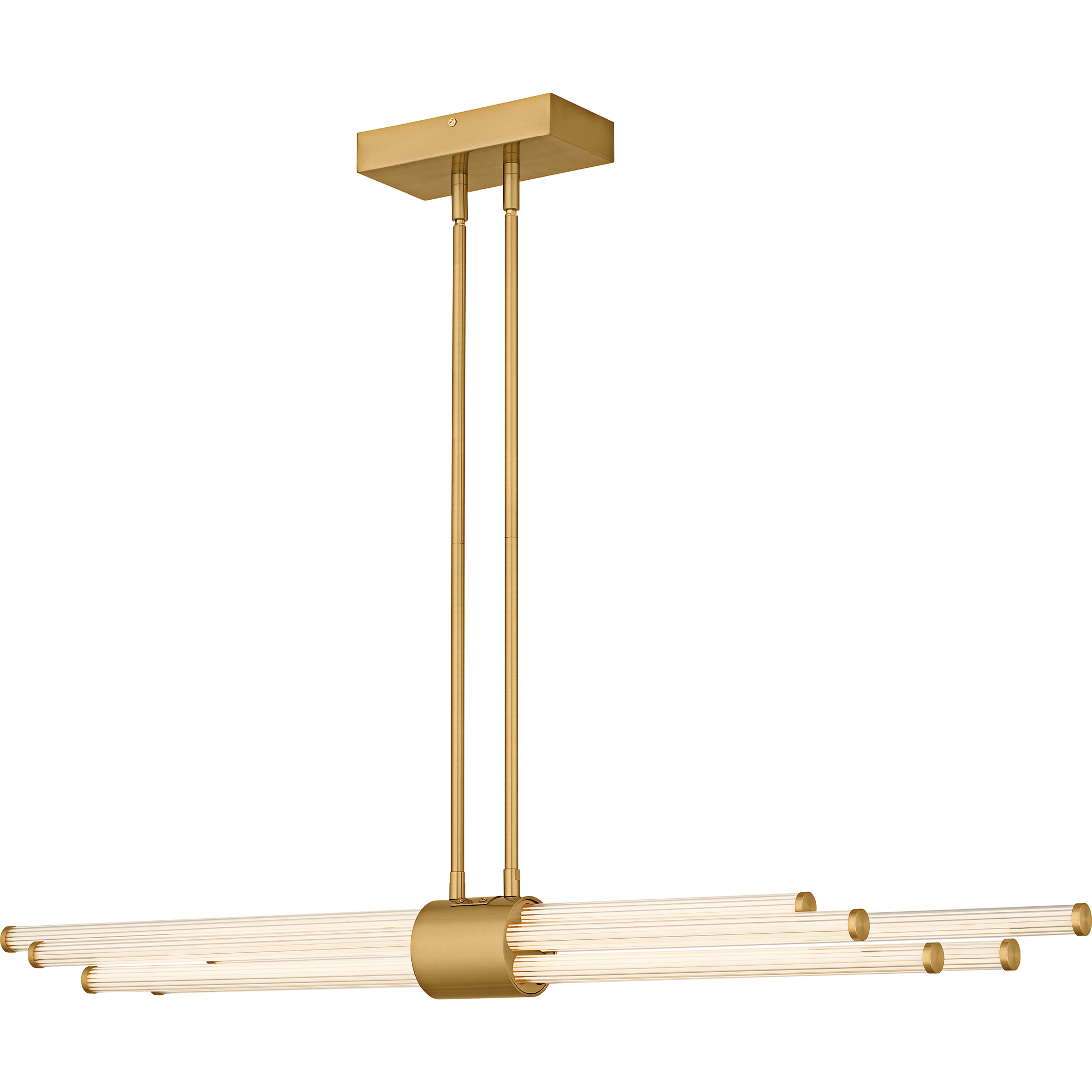 Talbott LED 46 inch Brushed Gold Linear Chandelier Ceiling Light, Large