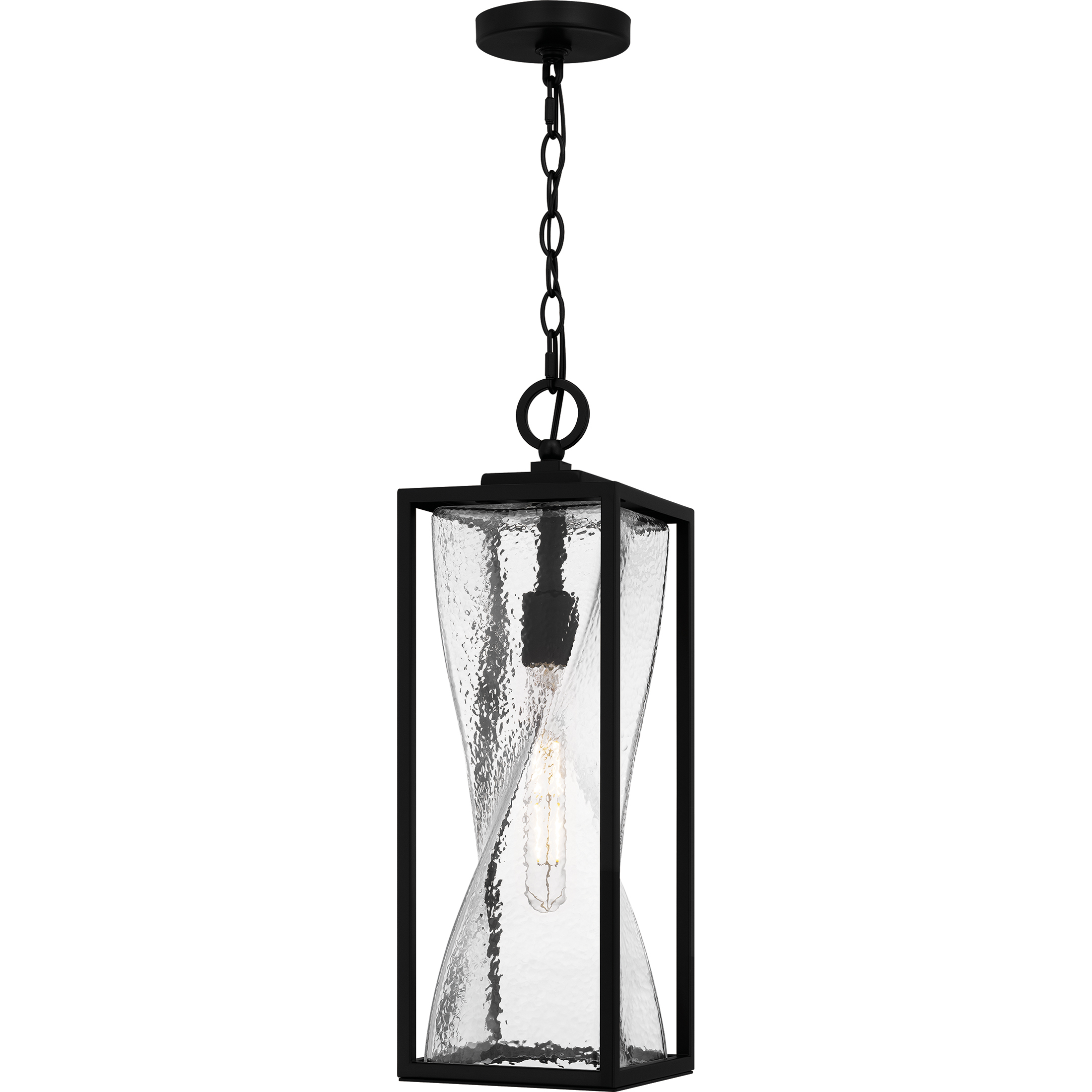 Zarah 1 Light 7 inch Matte Black Outdoor Hanging Lantern, Large