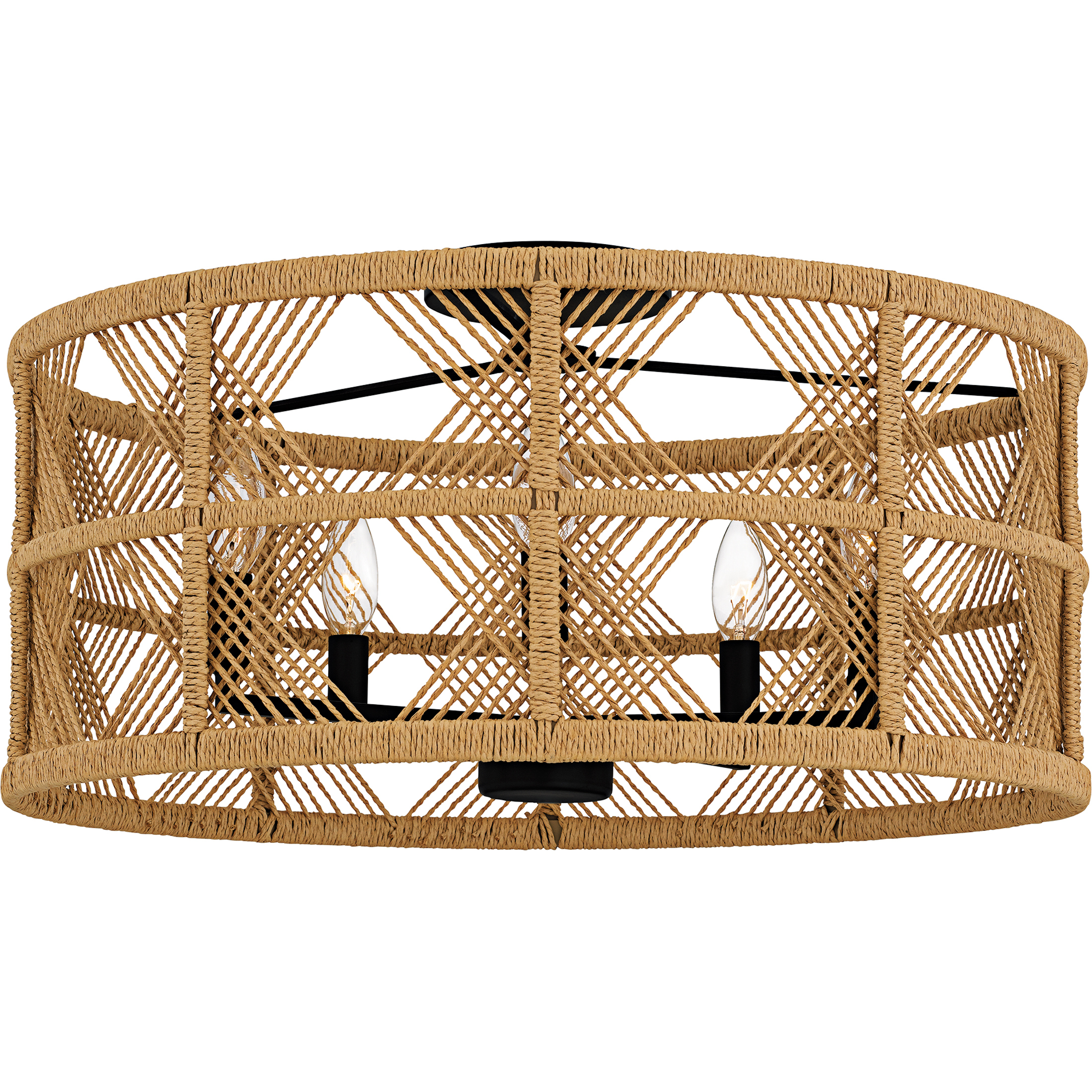 Axford 5 Light 22 inch Matte Black Semi-Flush Mount Ceiling Light, Extra Large