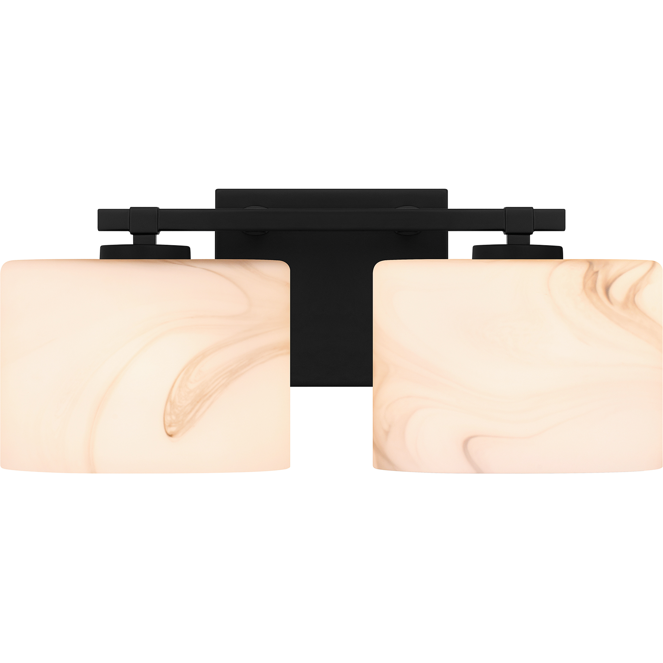 Mather 2 Light 15 inch Matte Black Bath Light Wall Light, Medium