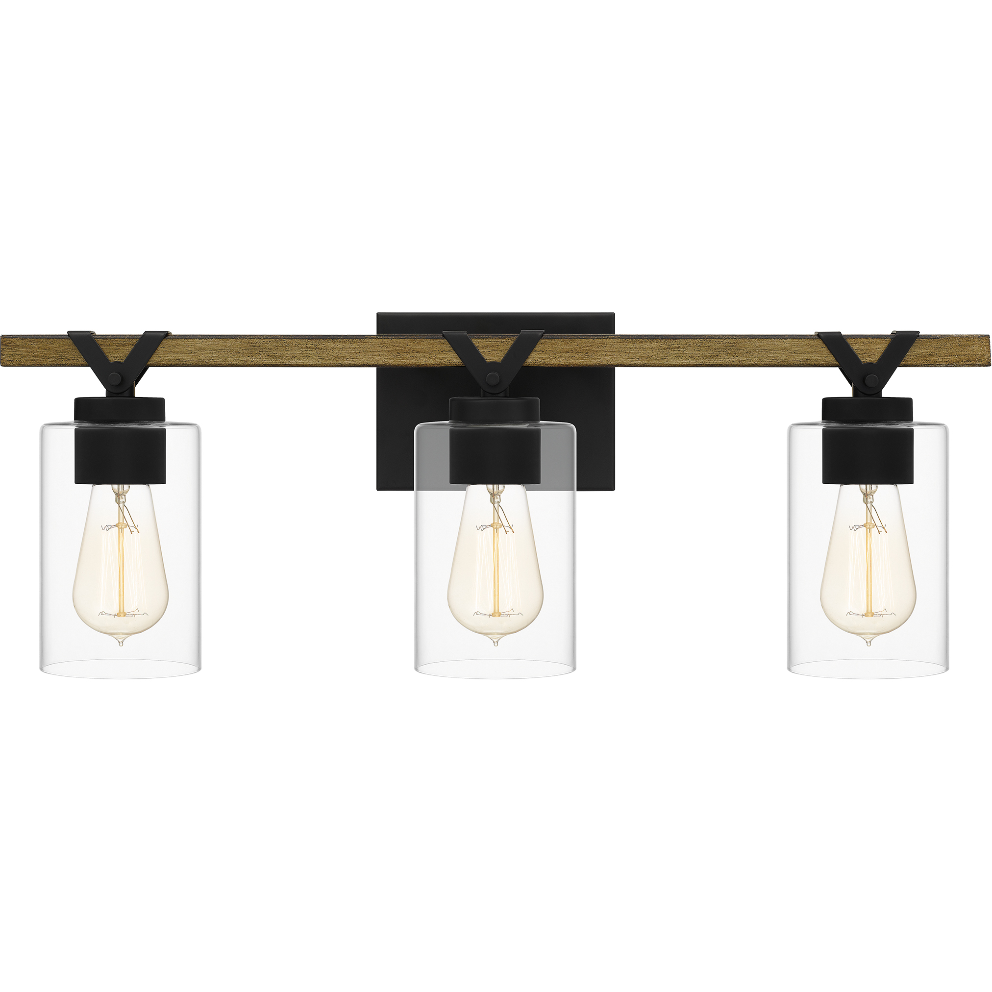 Devon Court 3 Light 24 inch Matte Black Bath Light Wall Light
