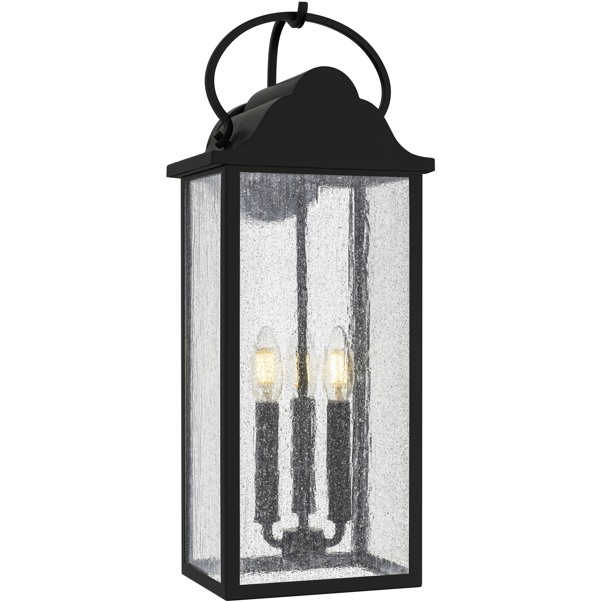 Damian 3 Light 22.5 inch Matte Black Outdoor Wall Lantern