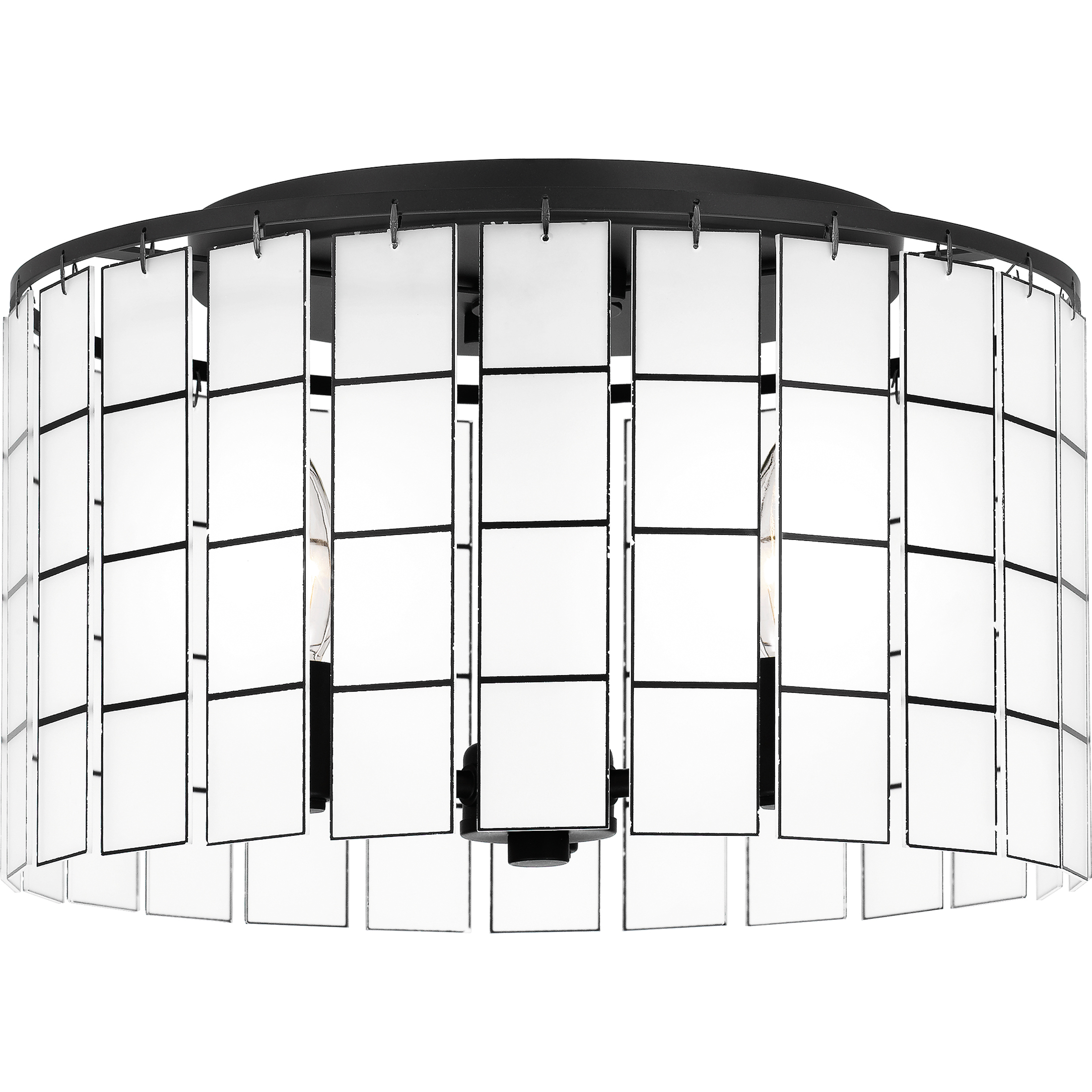 Seigler 3 Light 14 inch Matte Black Semi-Flush Mount Ceiling Light