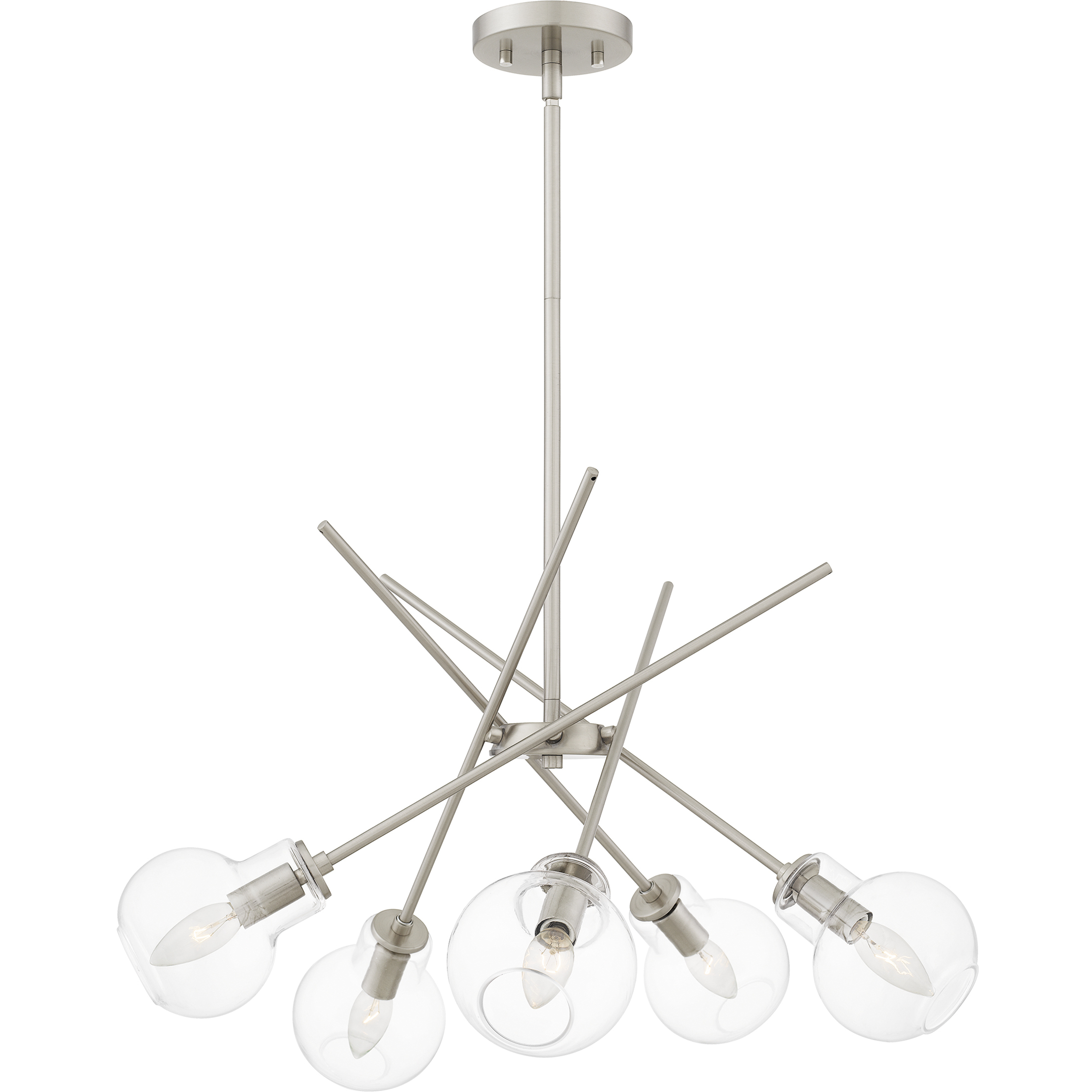 Asha 5 Light 26 inch Brushed Nickel Chandelier Ceiling Light