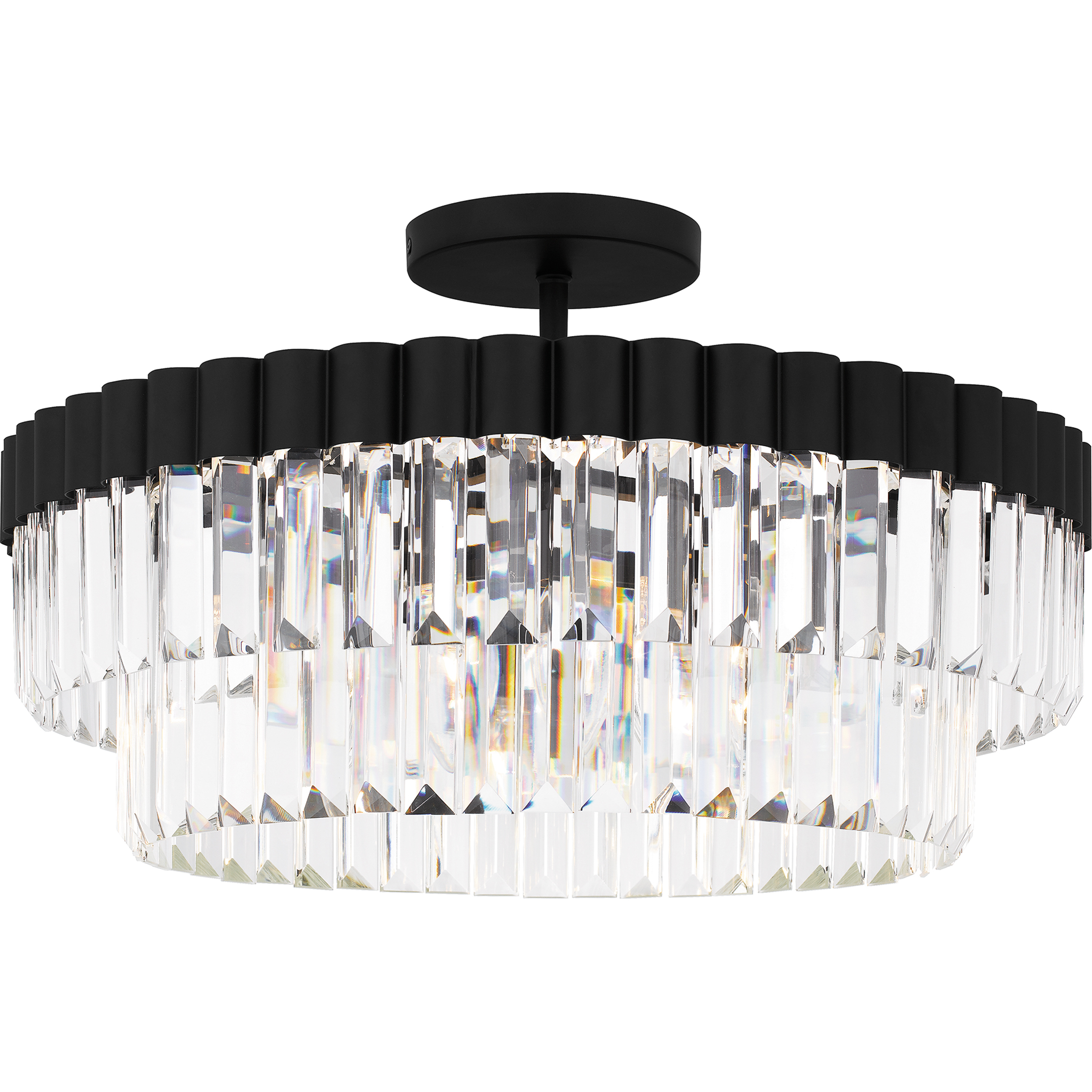 Quoizel QSF6742MBK Starlight 4 Light 18.5 inch Matte Black Semi-Flush Mount  Ceiling Light, Large