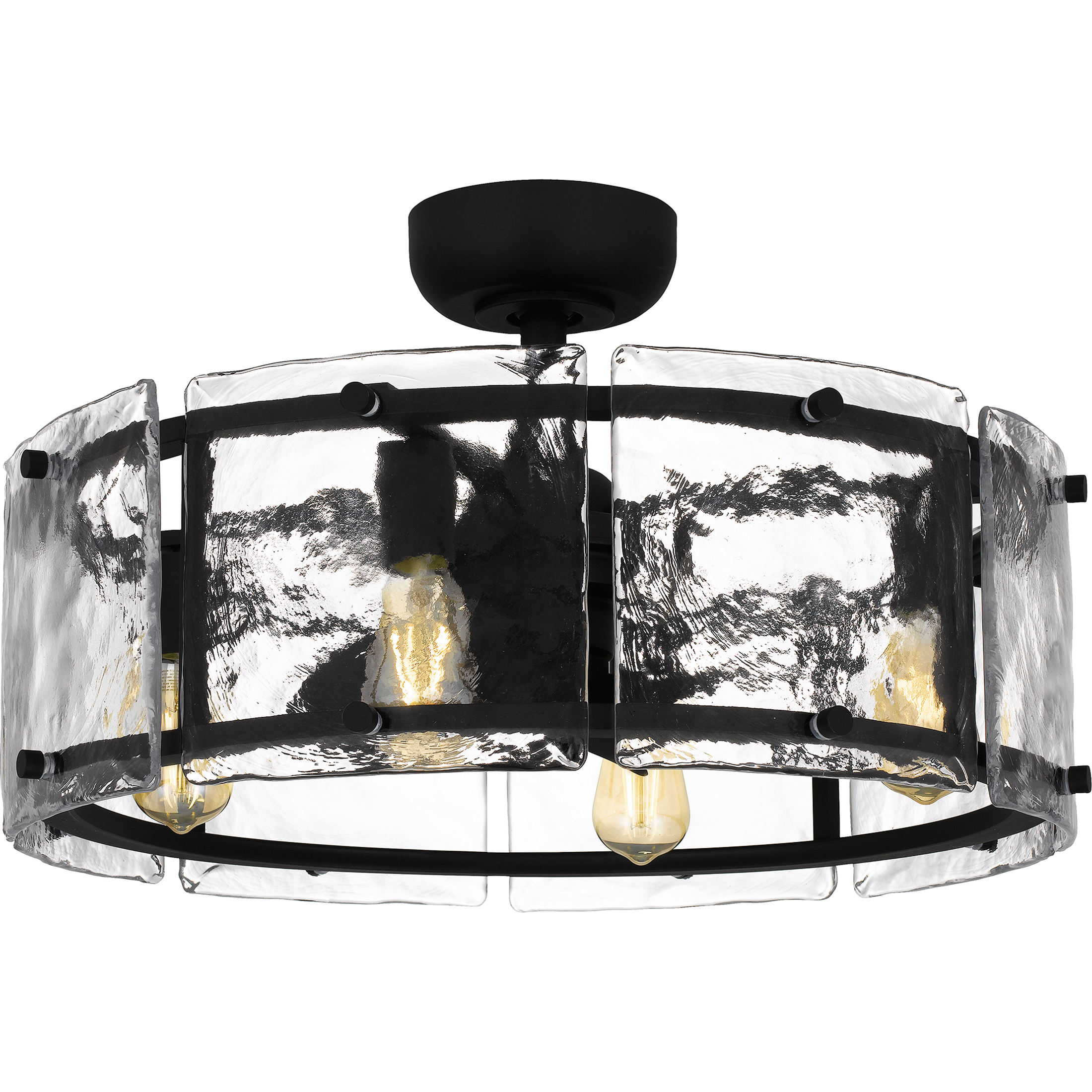 Fortress 24 inch Earth Black with Black Matte Blades Fandelier