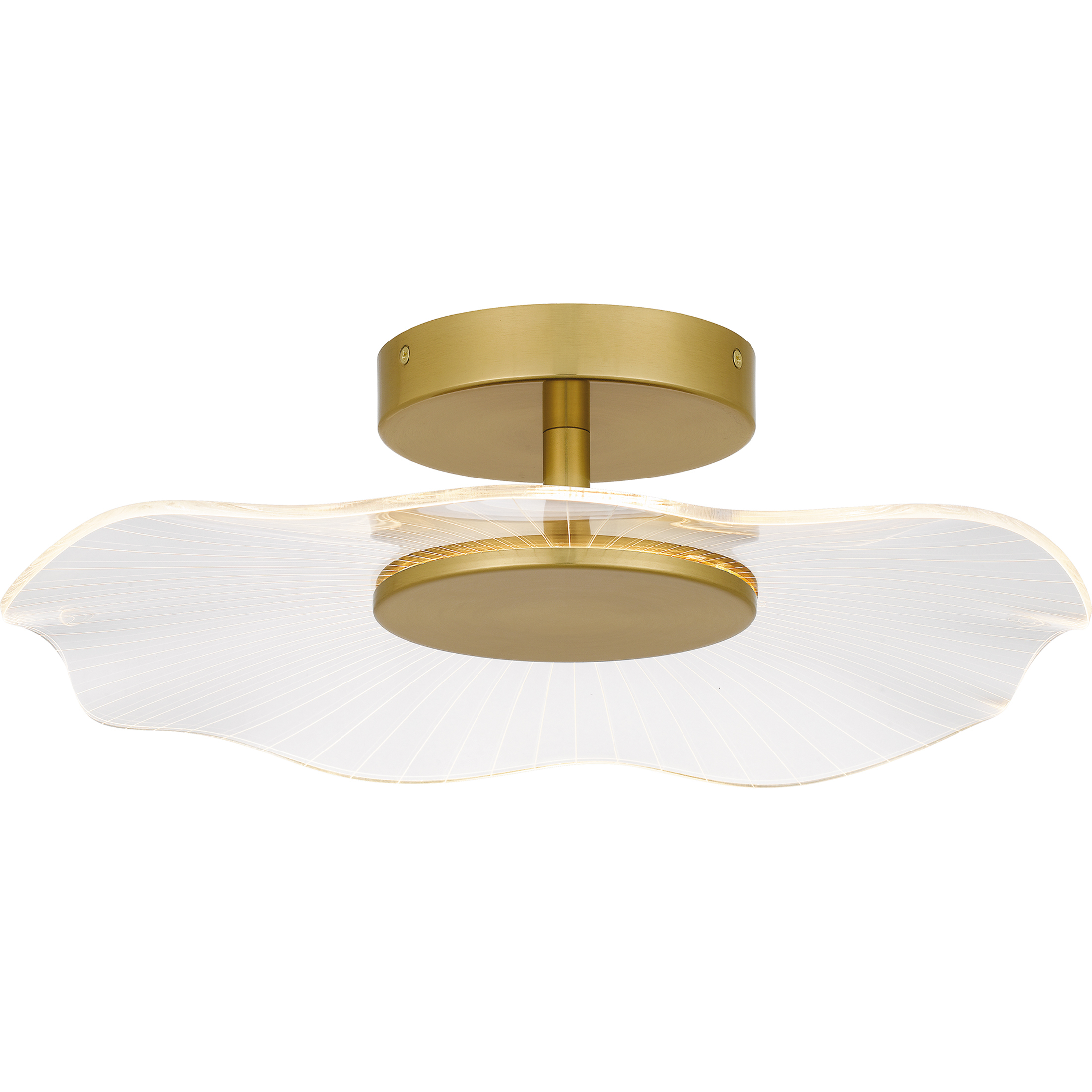 Ibis LED 17.5 inch Brushed Gold Semi-Flush Mount Ceiling Light, Large