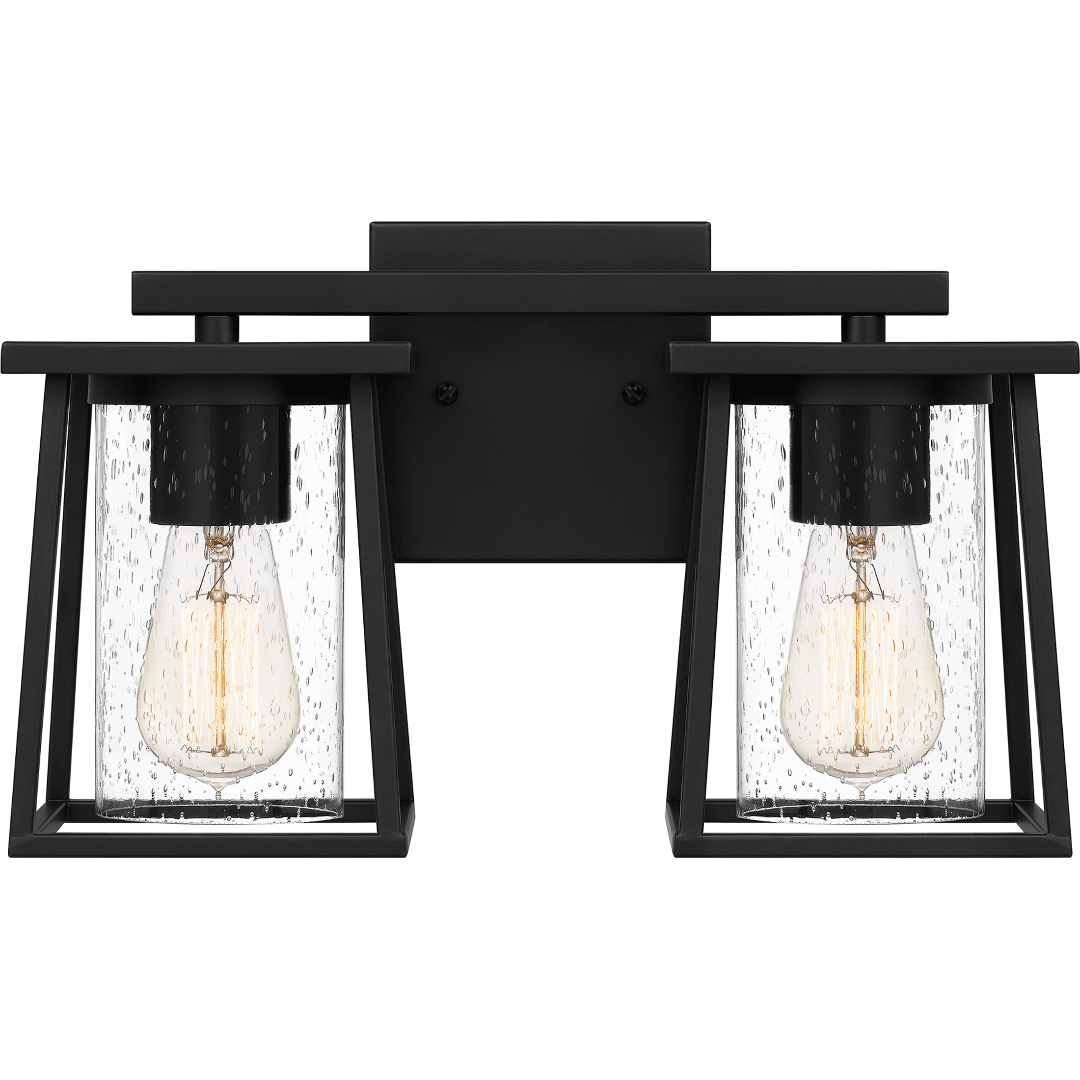 Lodge 2 Light 15 inch Matte Black Bath Light Wall Light, Medium
