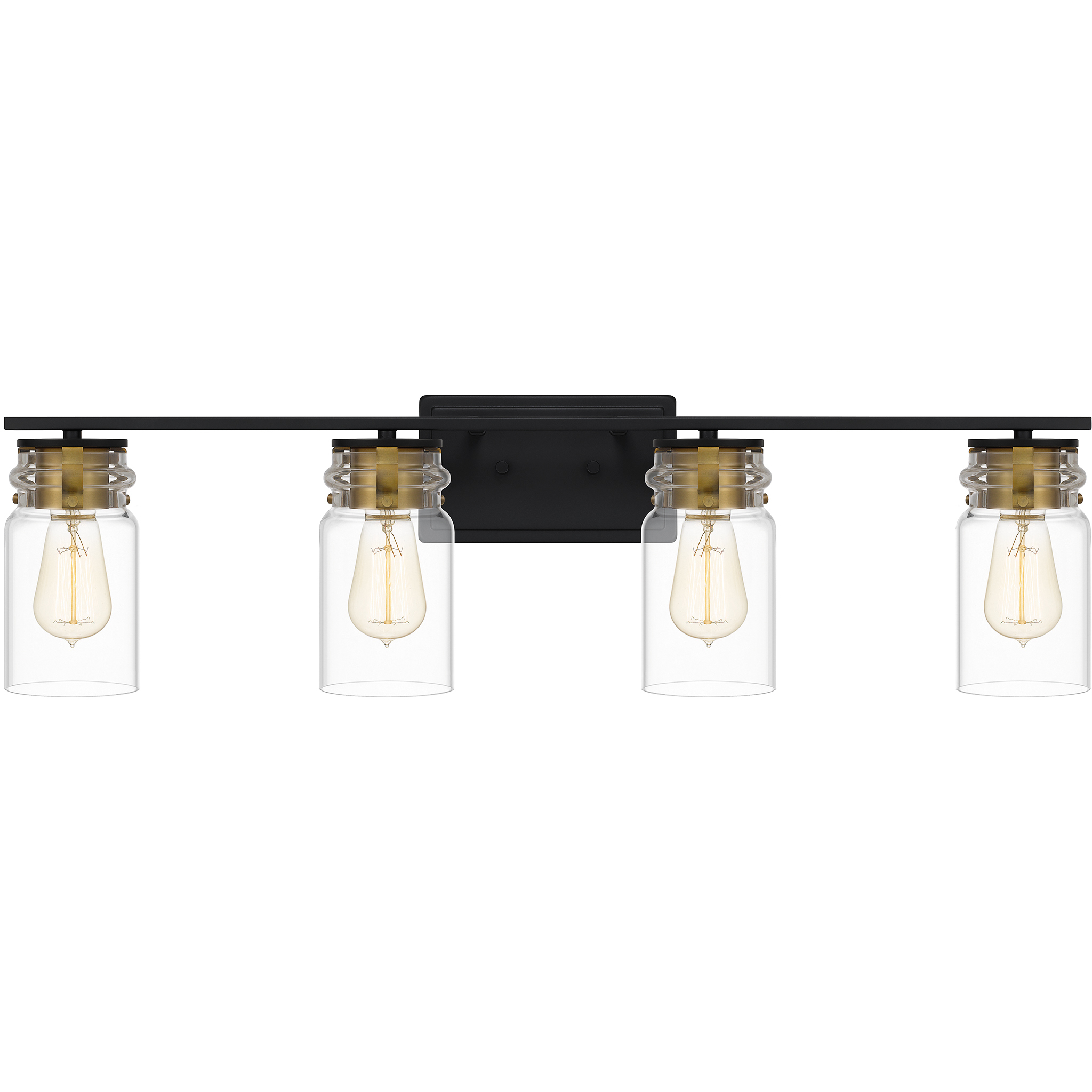 Keesey 4 Light 32 inch Matte Black Bath Light Wall Light