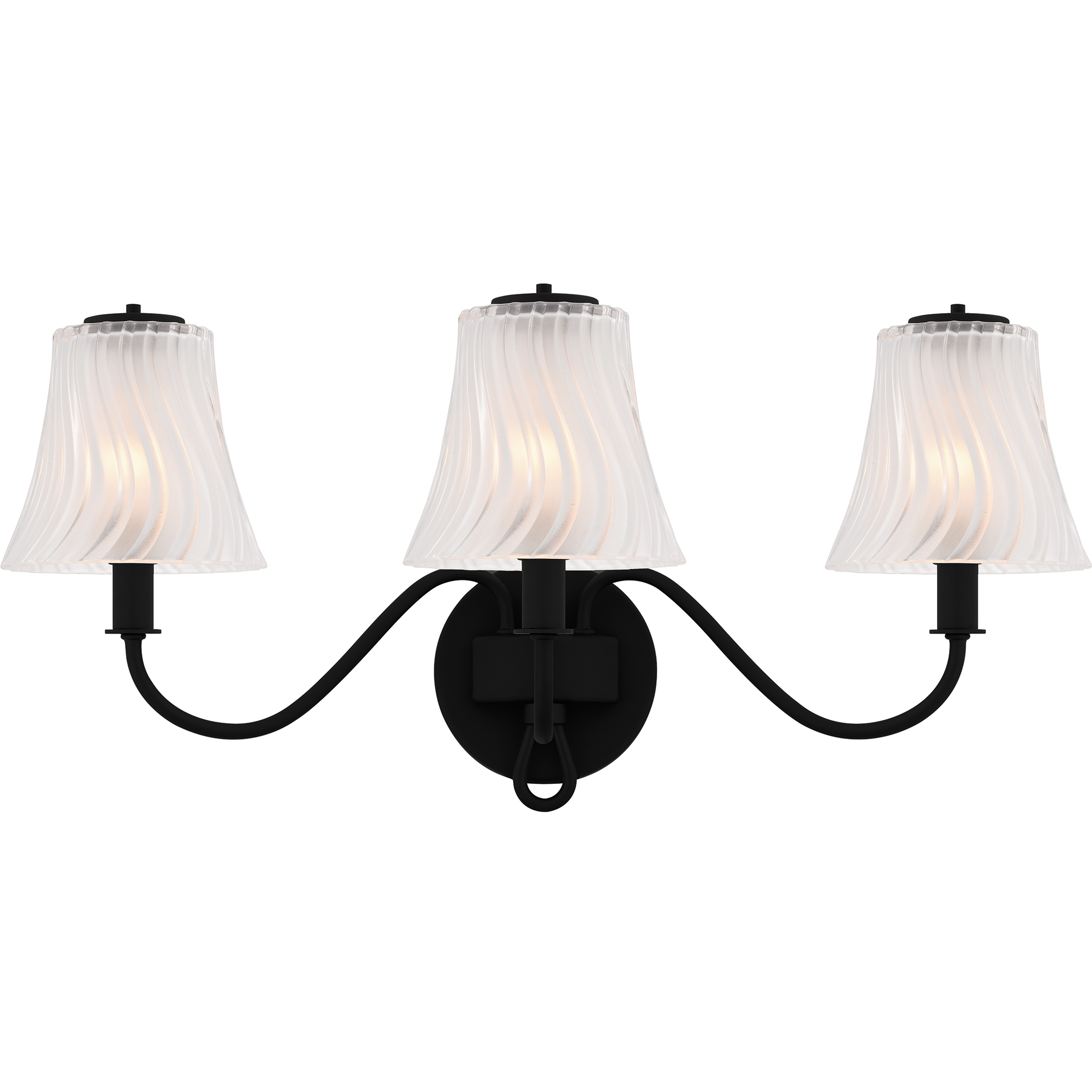 McKinney 3 Light 23 inch Matte Black Bath Light Wall Light