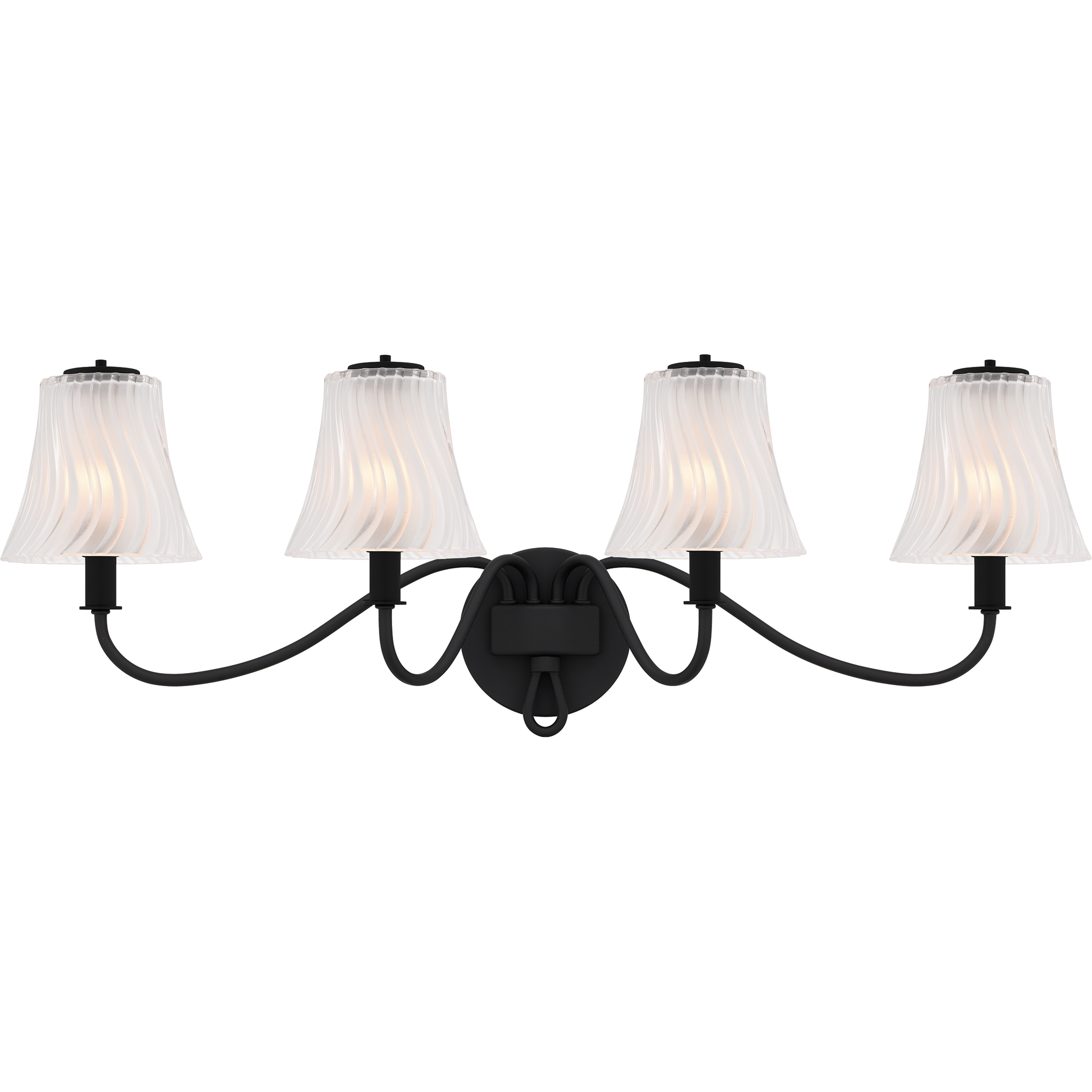 McKinney 4 Light 31 inch Matte Black Bath Light Wall Light