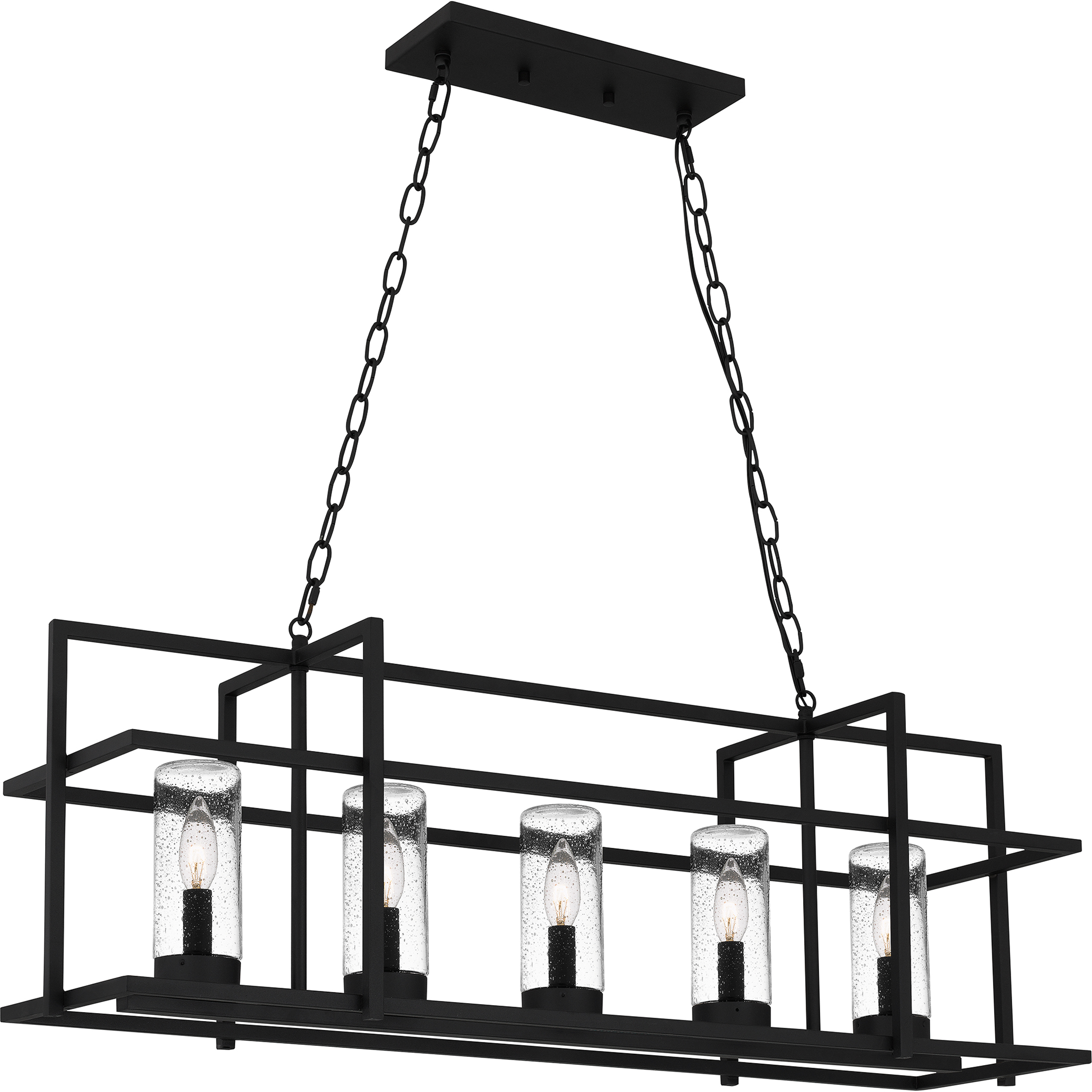 Damien 5 Light 37 inch Earth Black Island Light Ceiling Light