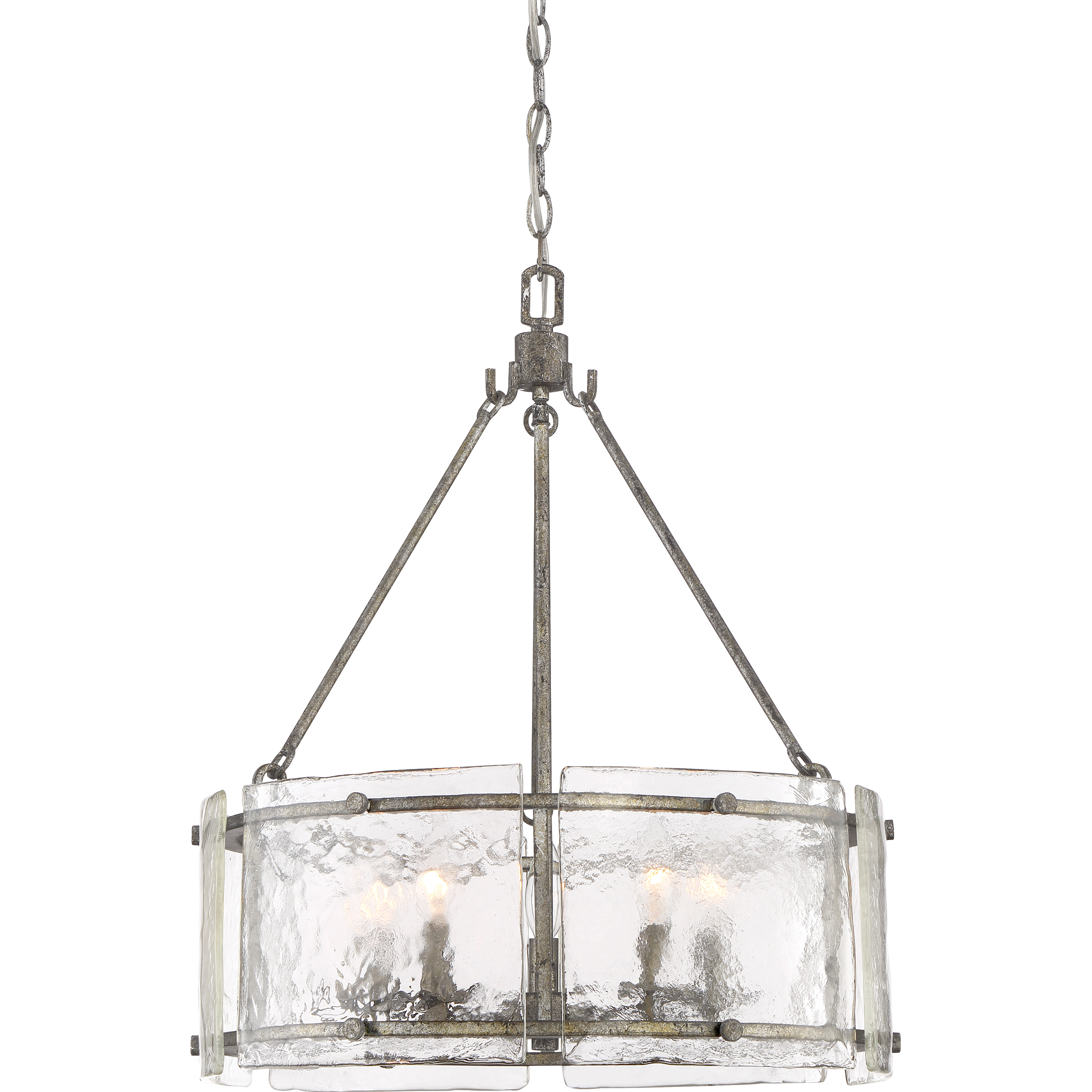 Fortress 5 Light 20.5 inch Mottled Silver Pendant Ceiling Light