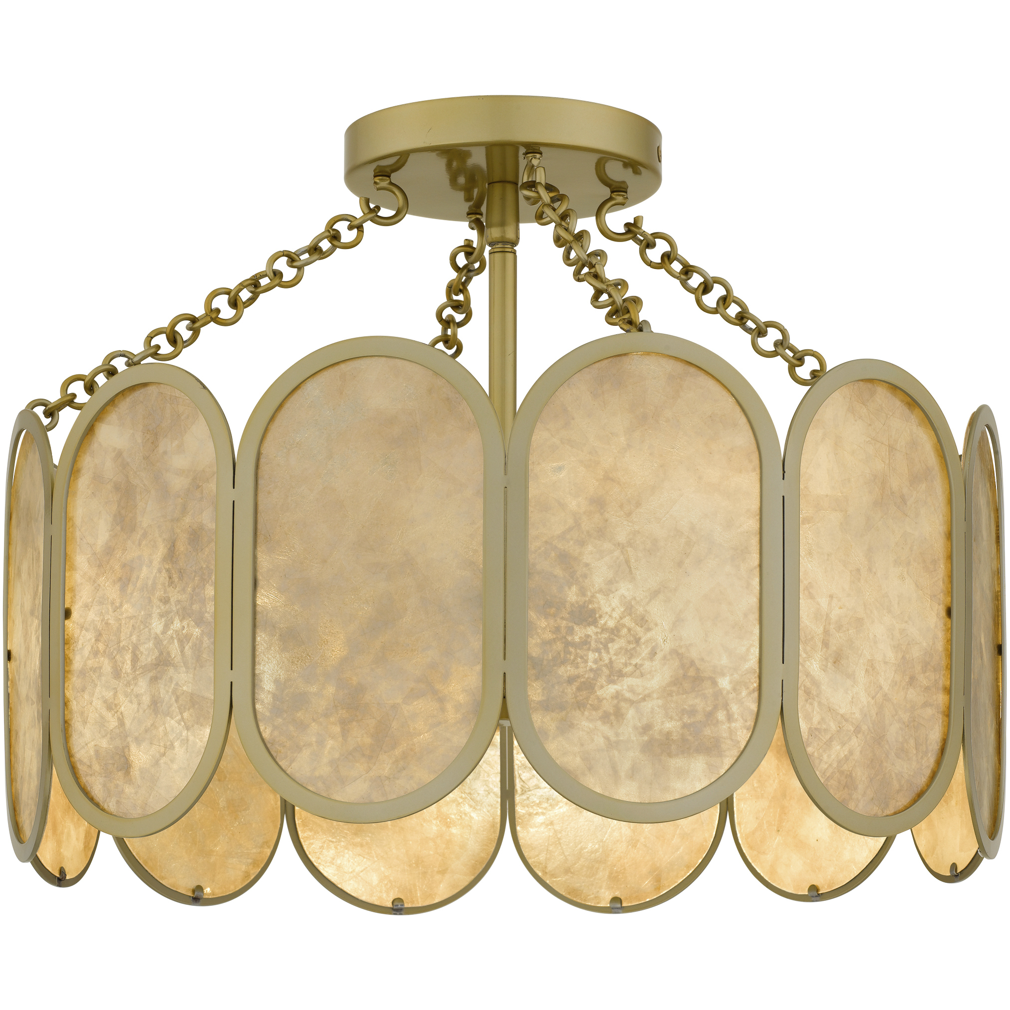 Amalia 3 Light 16 inch Light Gold Semi-Flush Mount Ceiling Light