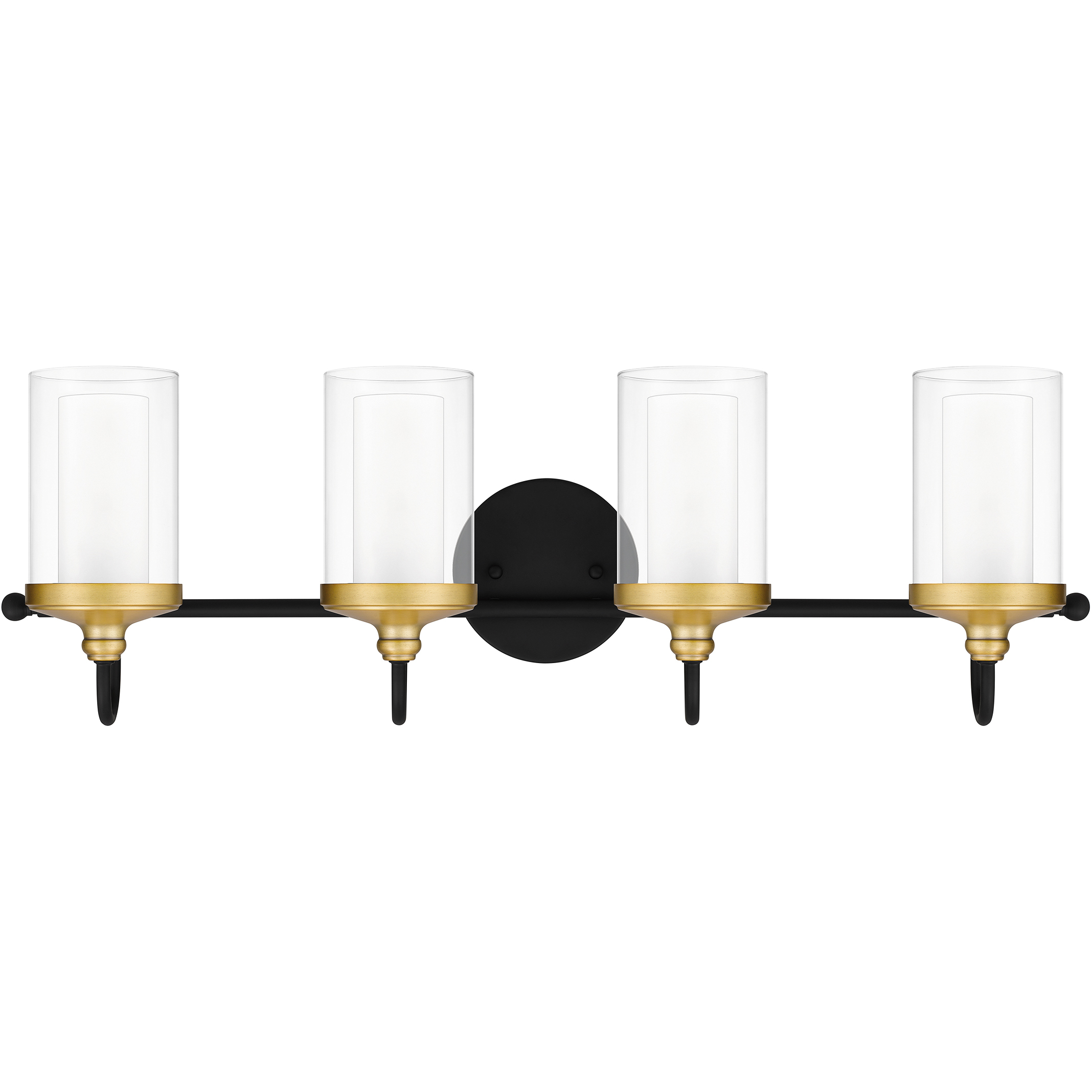 Rowland 4 Light 30 inch Matte Black Bath Light Wall Light