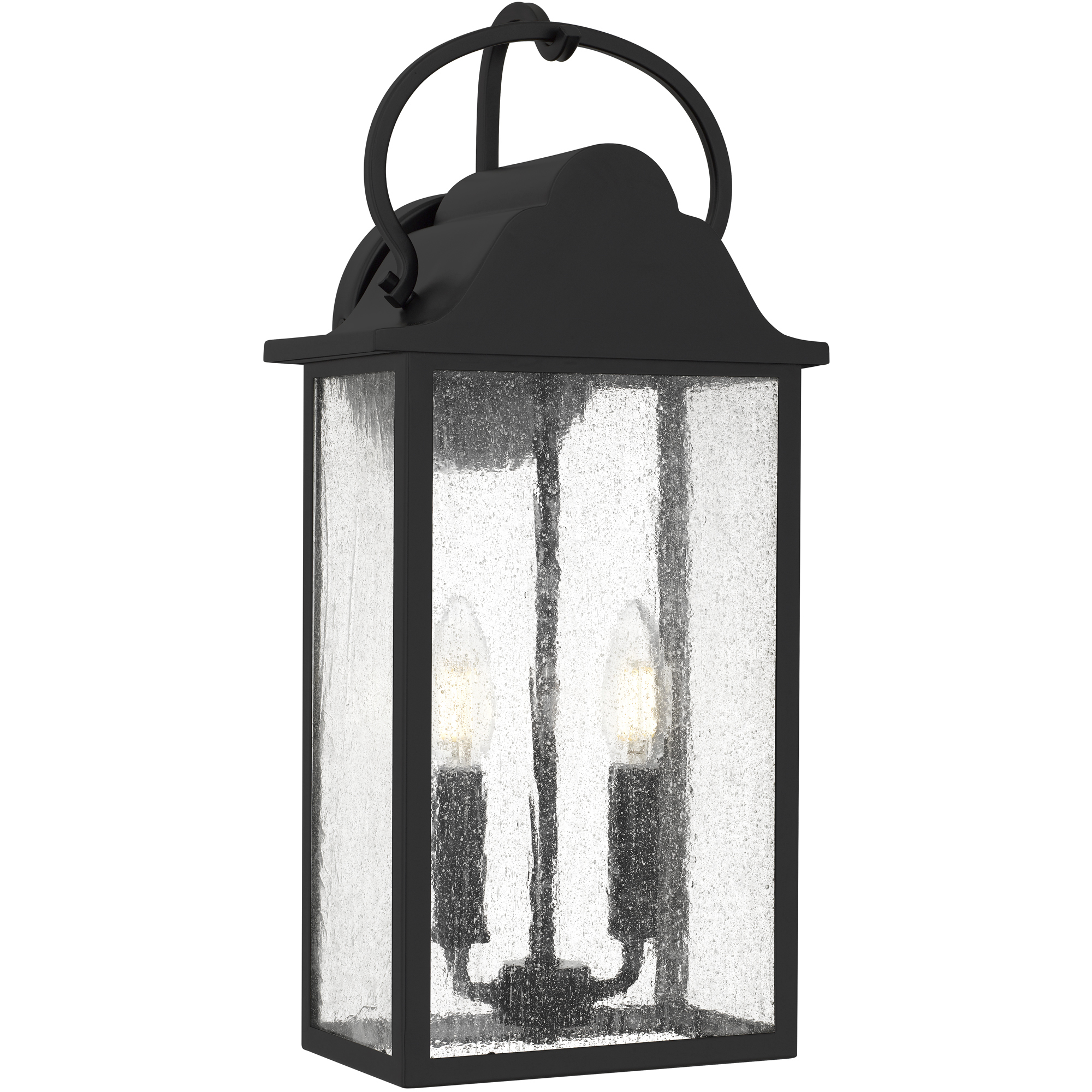 Damian 2 Light 18 inch Matte Black Outdoor Wall Lantern