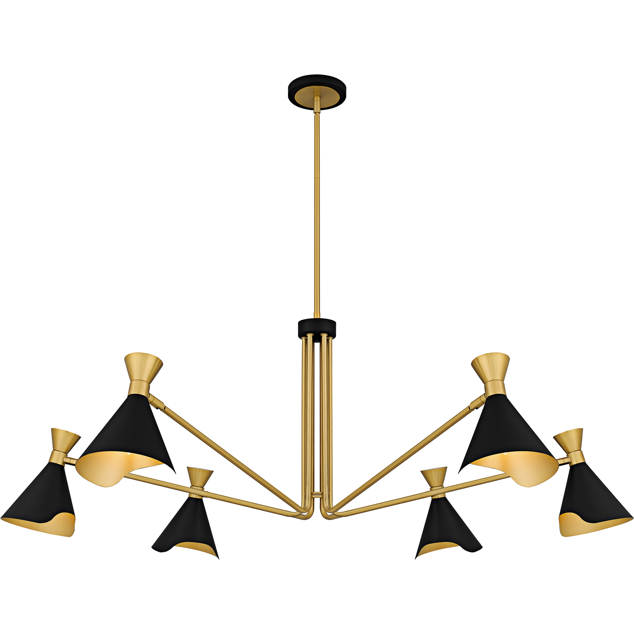 Arden 6 Light 52 inch Matte Black Chandelier Ceiling Light