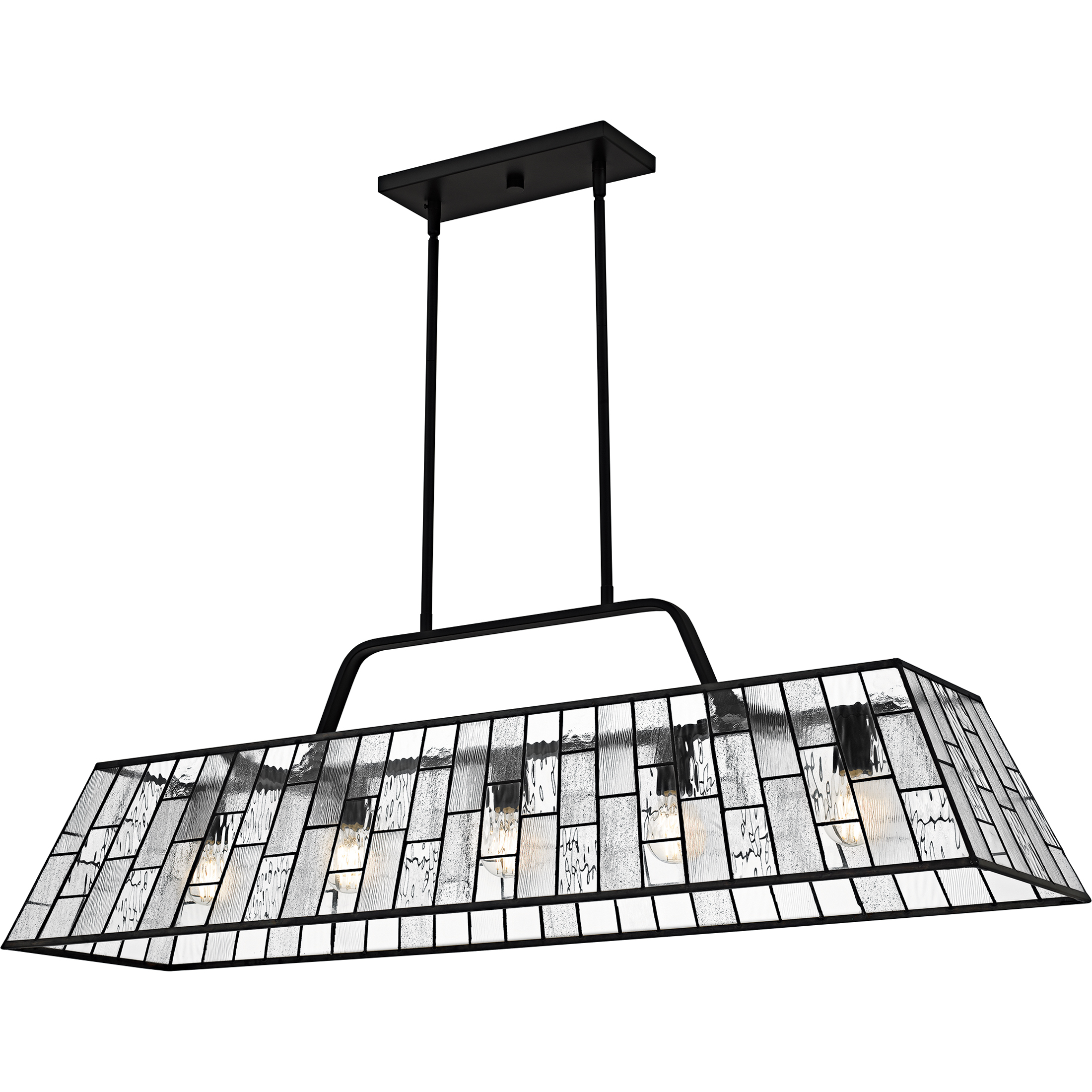 Rainier 5 Light 48 inch Matte Black Linear Chandelier Ceiling Light, Large