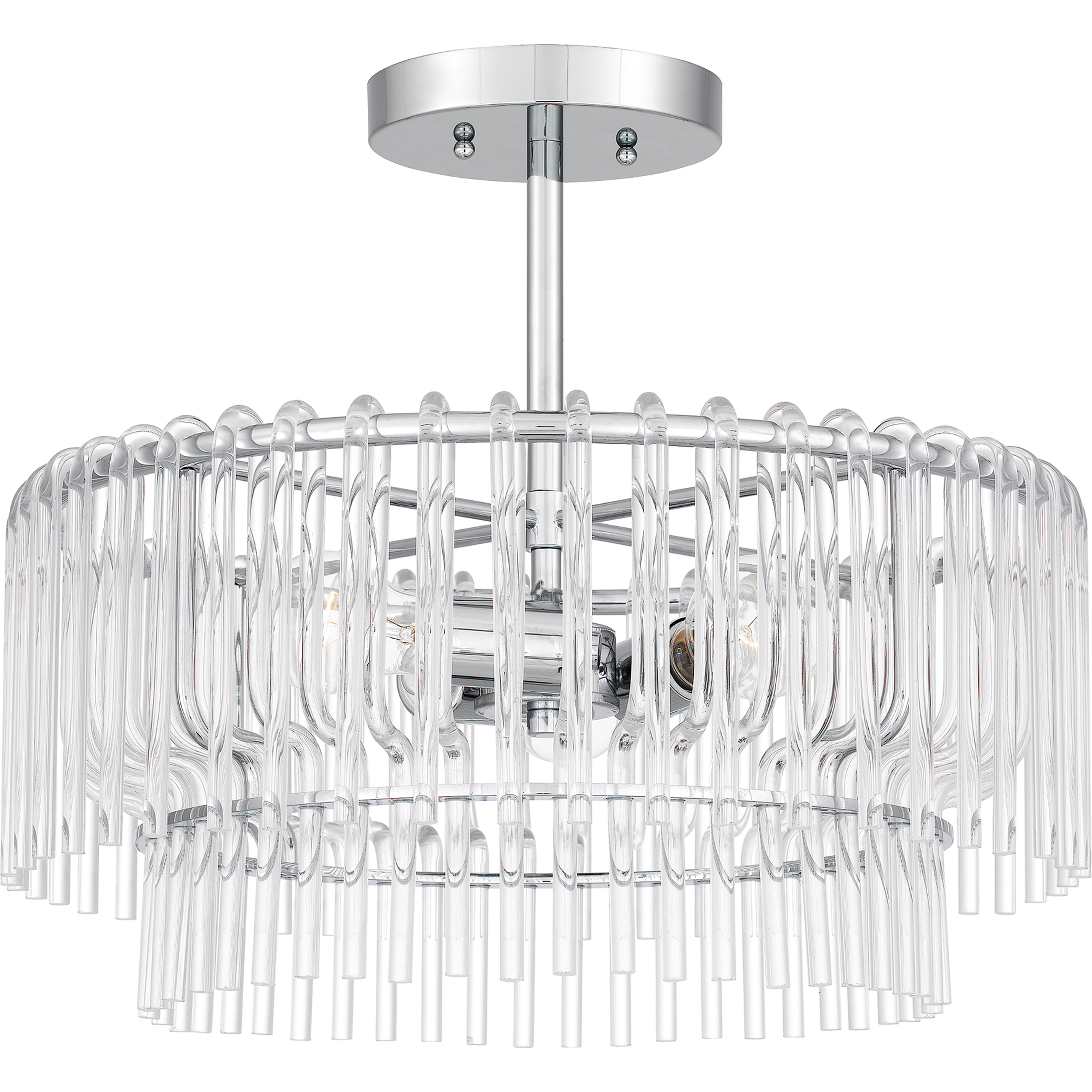 Tayshia 3 Light 18 inch Polished Chrome Semi-Flush Mount Ceiling Light, Large