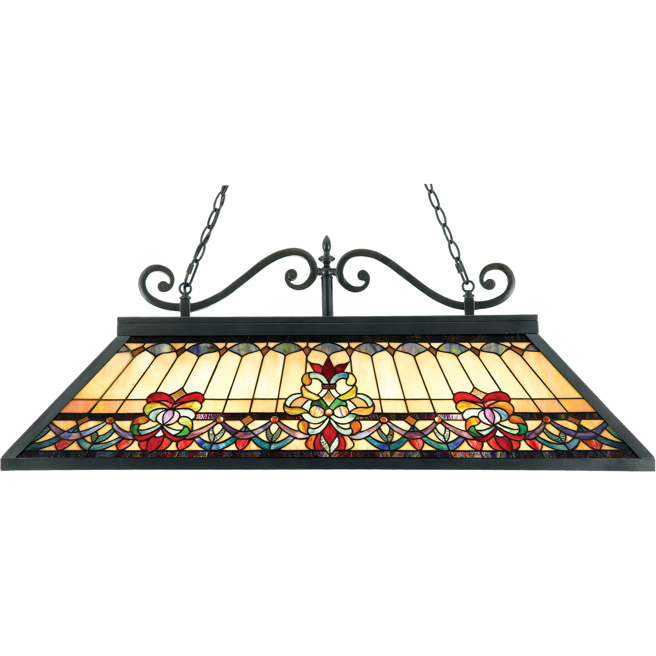 Belle Fleur 3 Light 48 inch Vintage Bronze Island Chandelier Ceiling Light, Naturals
