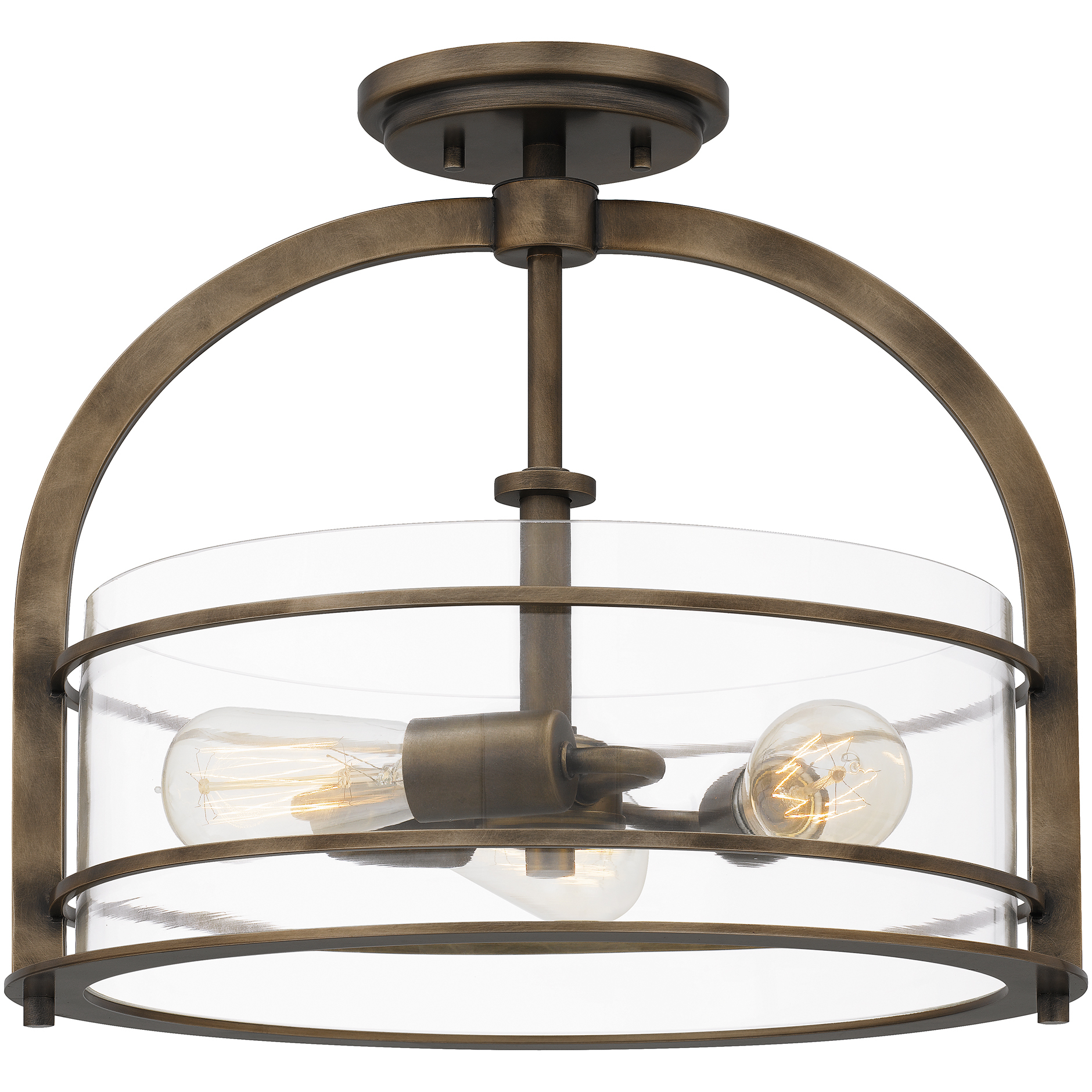 Toscana 3 Light 15.5 inch Statuary Bronze Semi-Flush Mount Ceiling Light