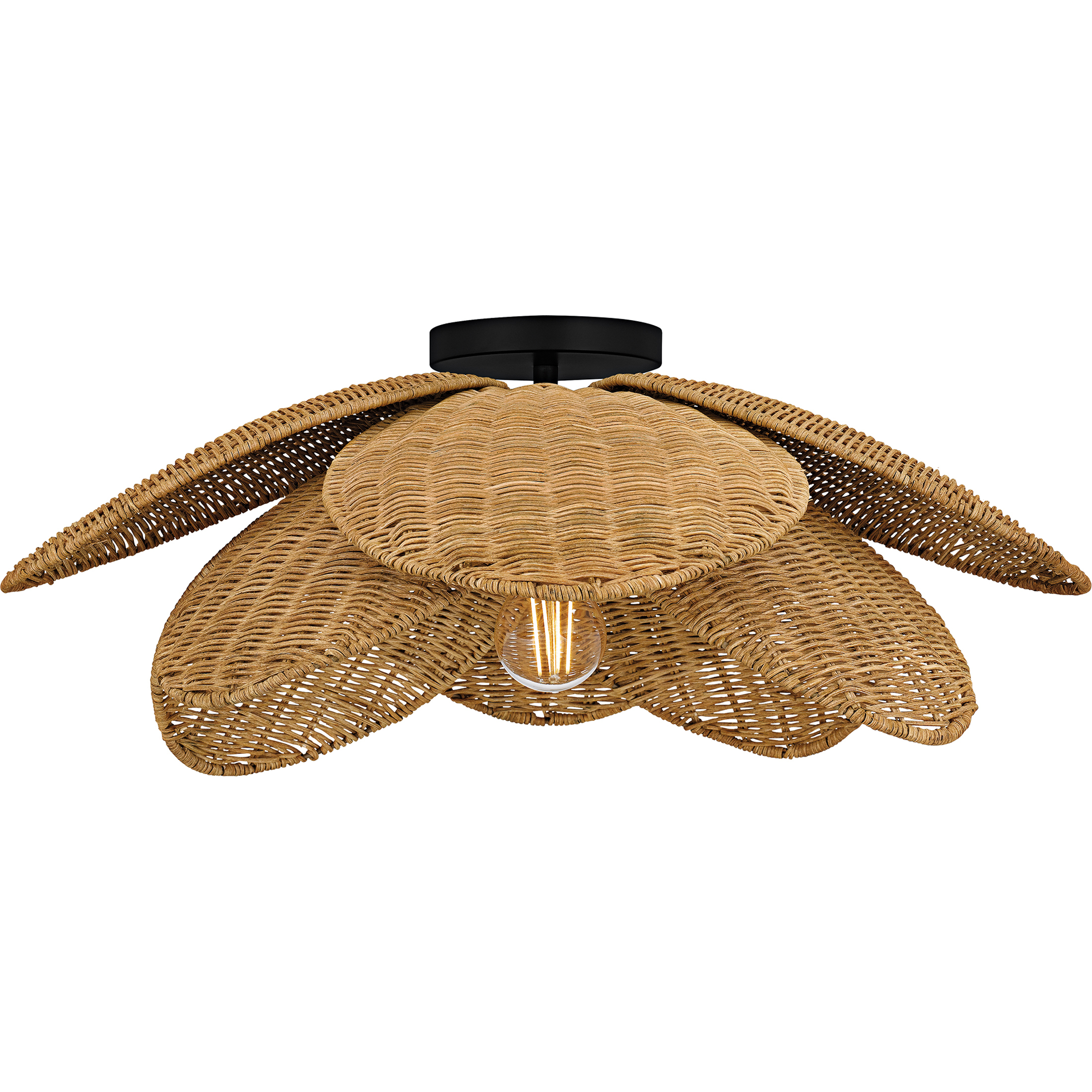 Willa 1 Light 22 inch Matte Black Semi-Flush Mount Ceiling Light, Extra Large