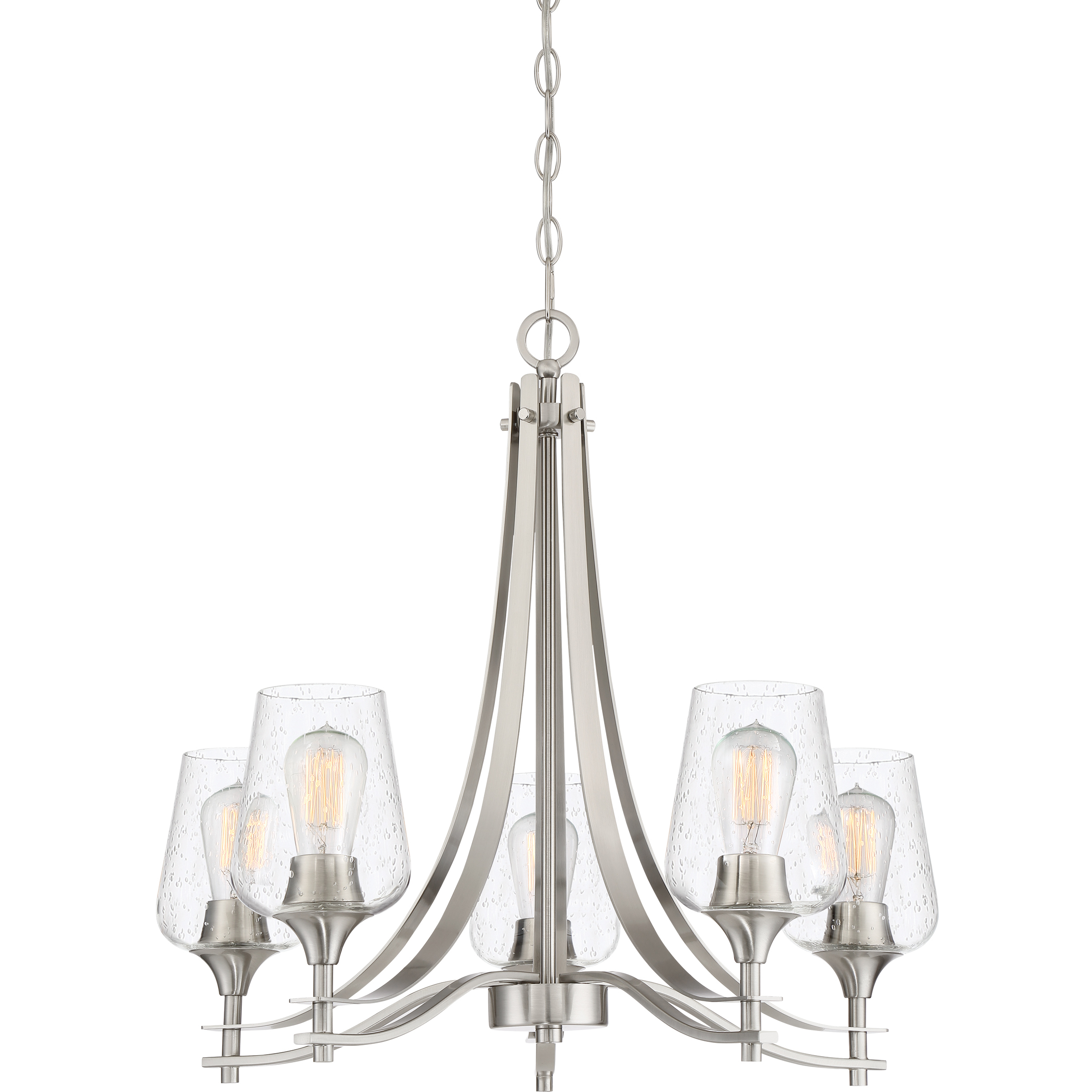 5 light chandelier brushed nickel discount