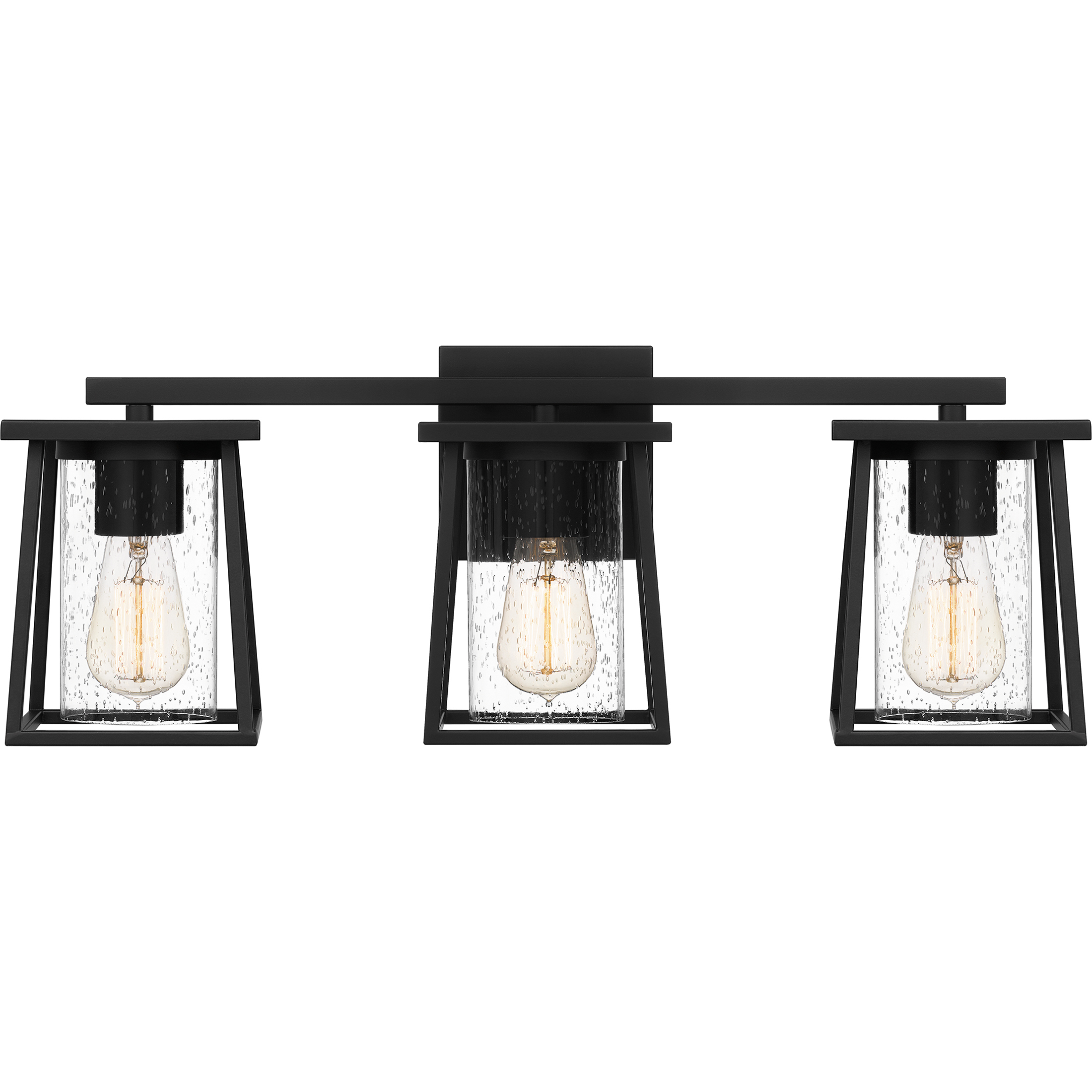 Lodge 3 Light 24 inch Matte Black Bath Light Wall Light, Large