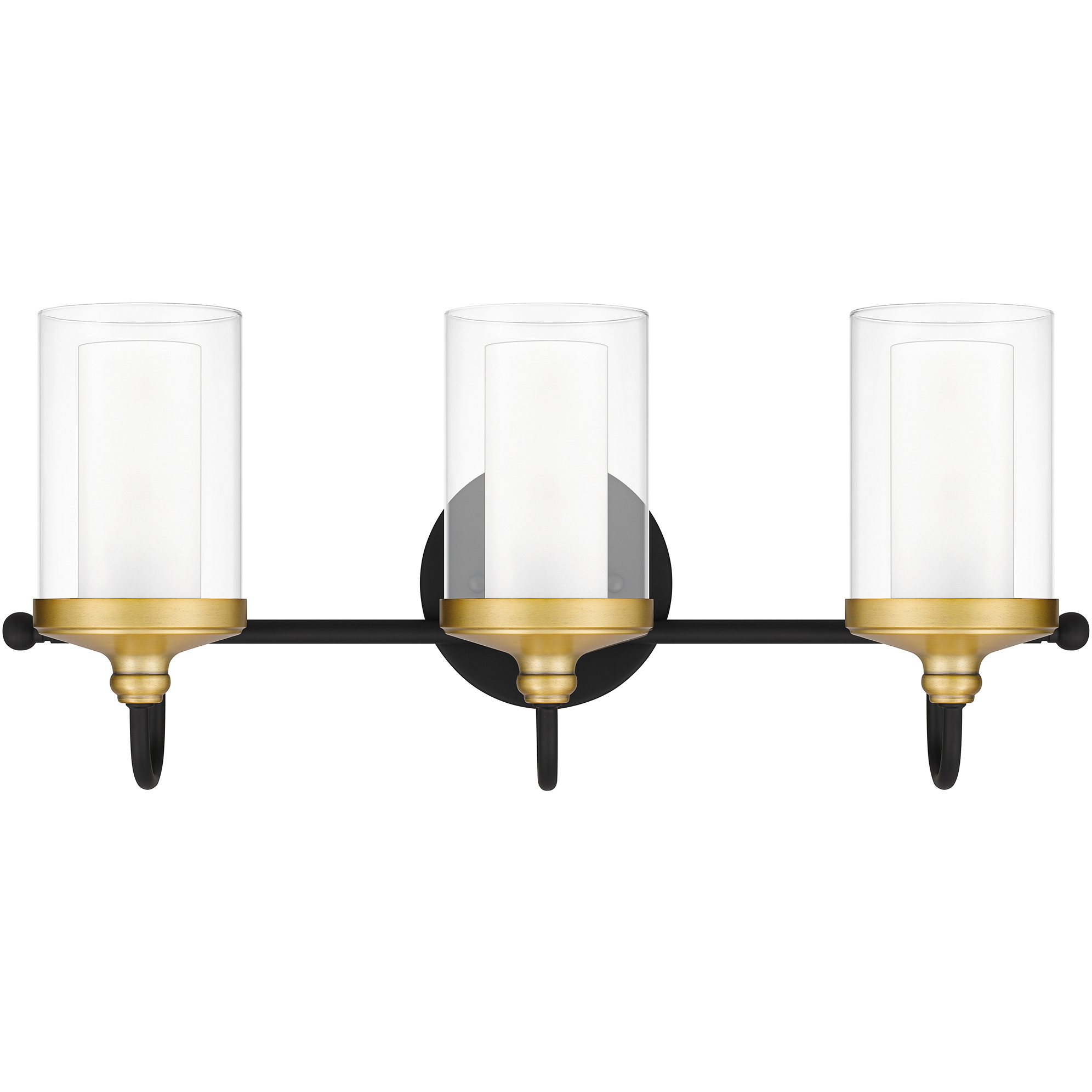 Rowland 3 Light 22 inch Matte Black Bath Light Wall Light