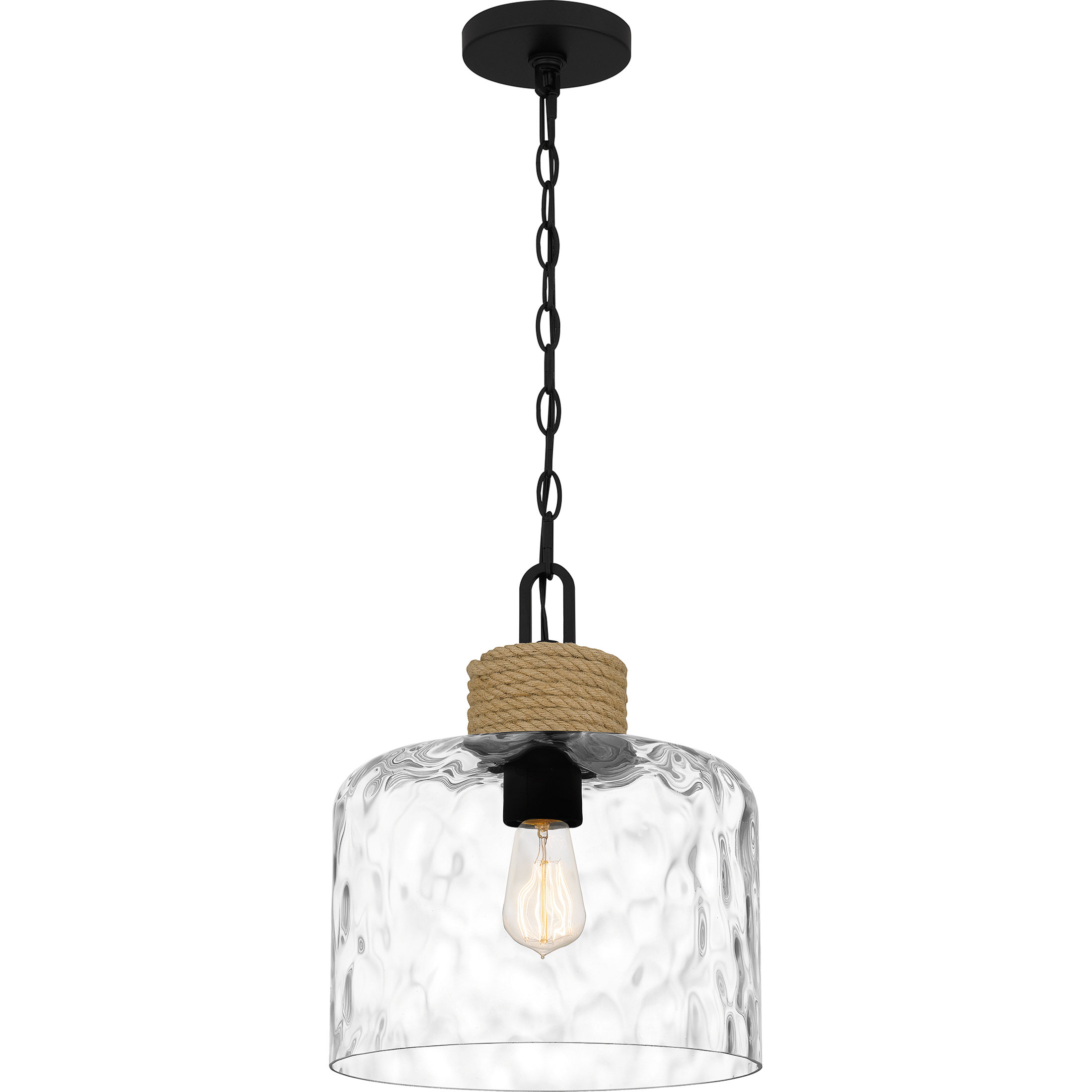 Quoizel BTC1512MBK Baltic 1 Light 12 inch Matte Black Mini Pendant