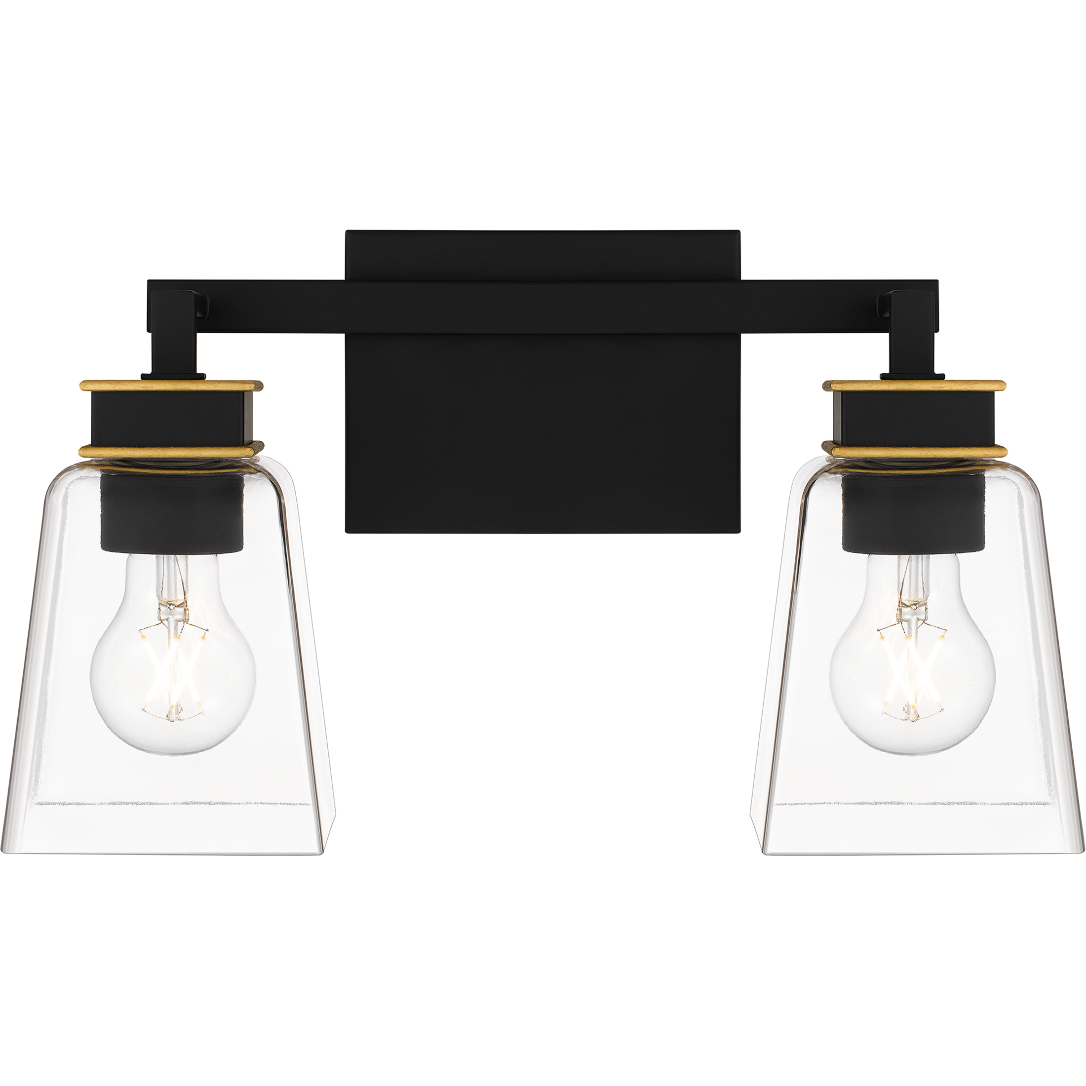 Almany 2 Light 15.25 inch Matte Black Bath Light Wall Light, Medium