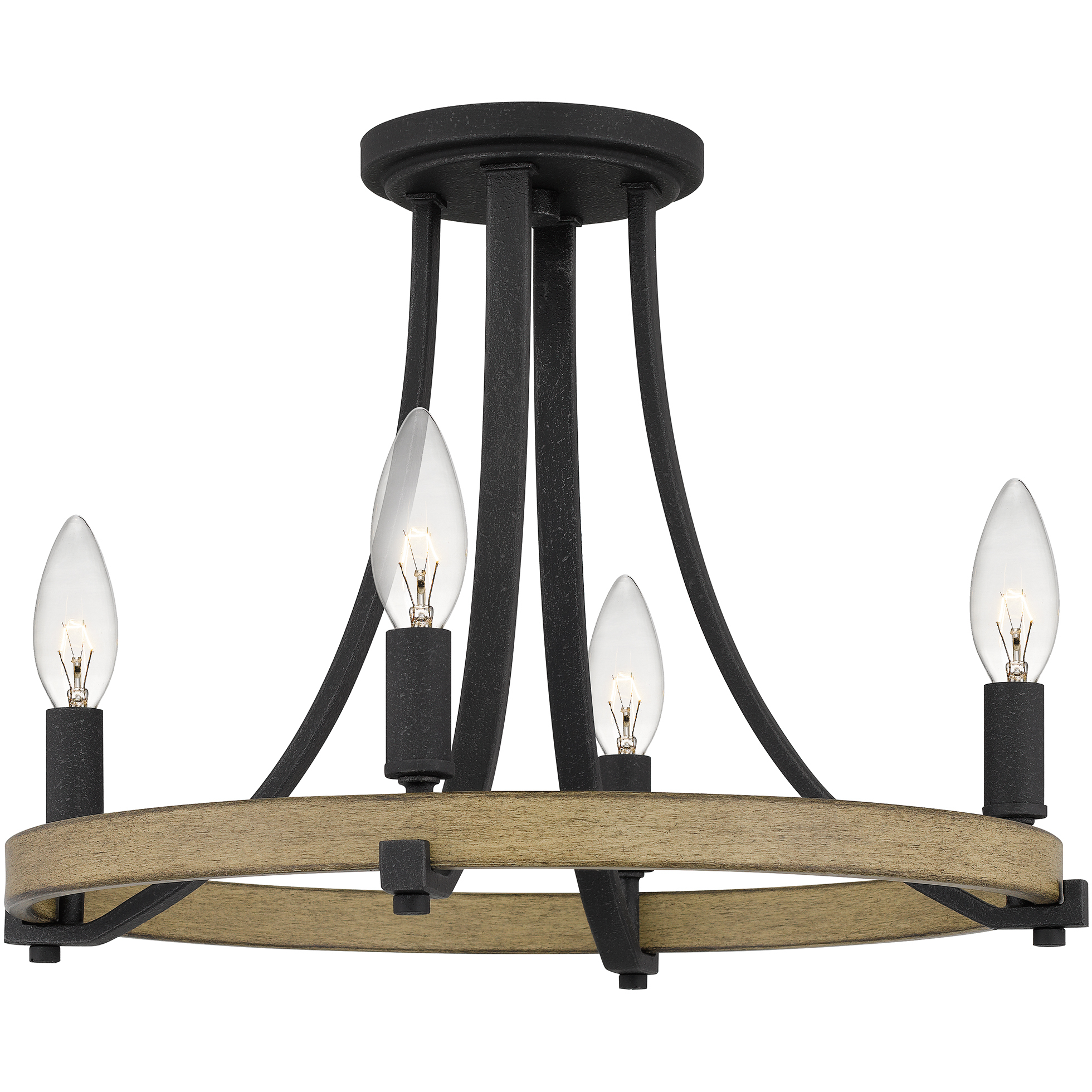 Colombes 4 Light 16.25 inch Grey Ash Semi-Flush Mount Ceiling Light