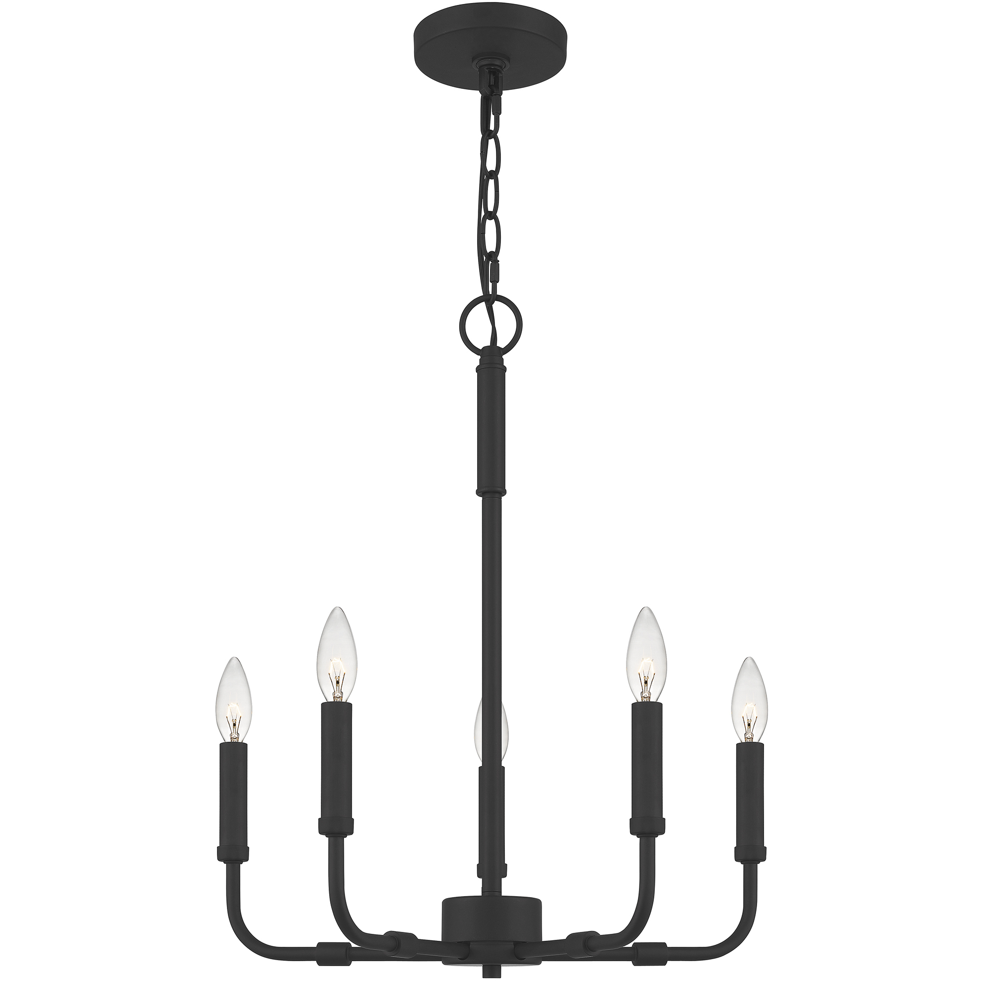 Abner 5 Light 18 inch Matte Black Chandelier Ceiling Light