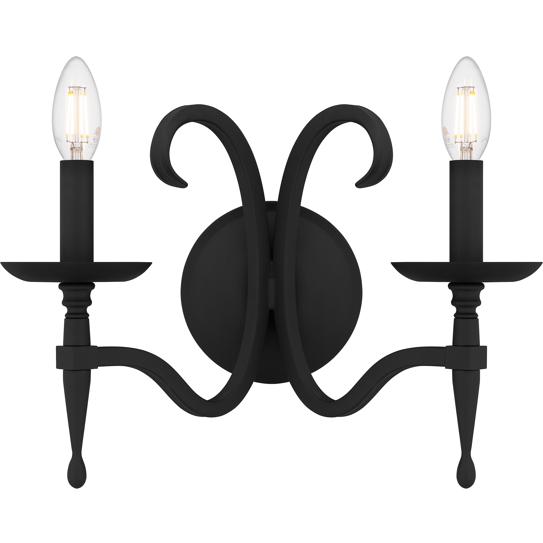 Octavia 2 Light 14 inch Earth Black Wall Sconce Wall Light, Small