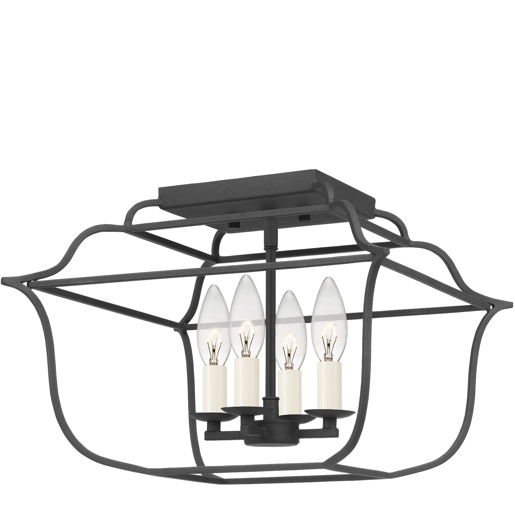 Gallery 4 Light 14 inch Royal Ebony Semi-Flush Mount Ceiling Light 